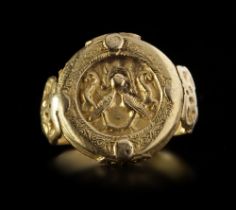 A GOLD SEAL RING