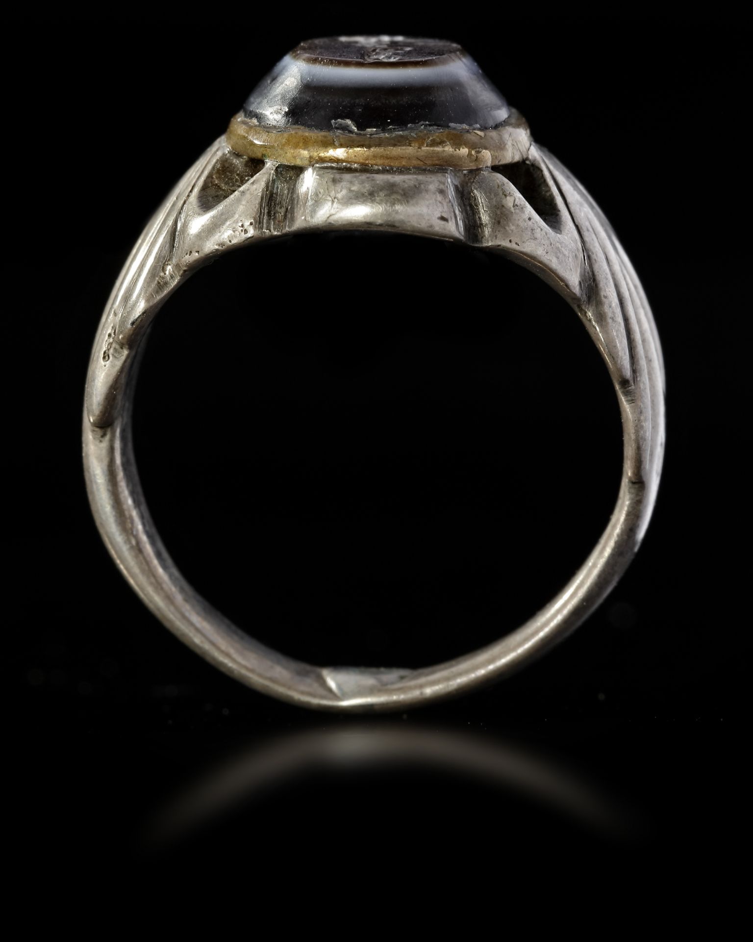 AN AGATE SEAL SILVER RING - Image 5 of 5