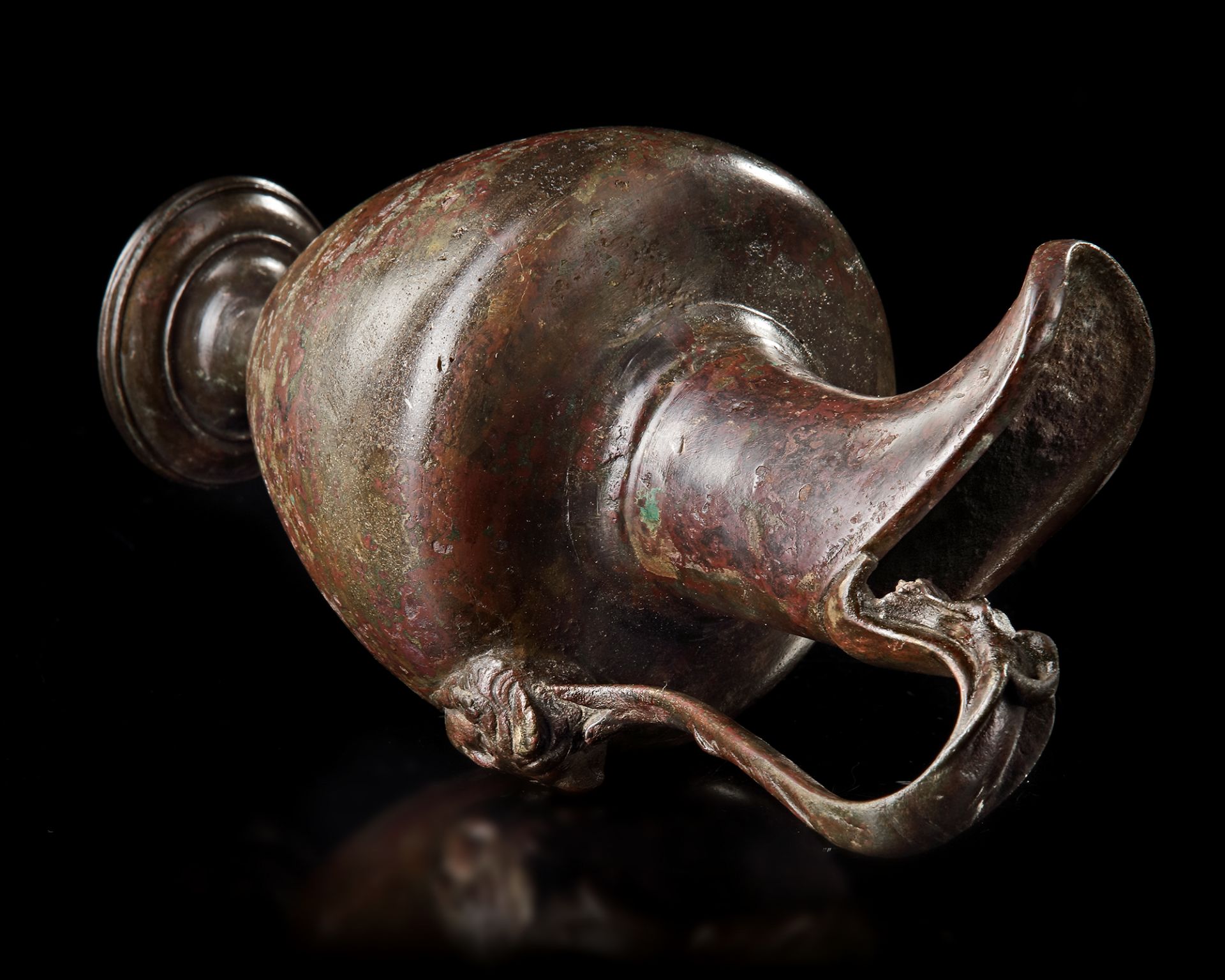 A ROMAN BEAKED JUG WITH FIGURAL HANDLE, CIRCA 1ST CENTURY AD - Image 3 of 4