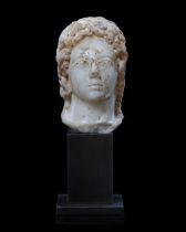 A MARBLE HEAD OF ALEXANDER, HELLENISTIC 2ND-3RD CENTURY BC