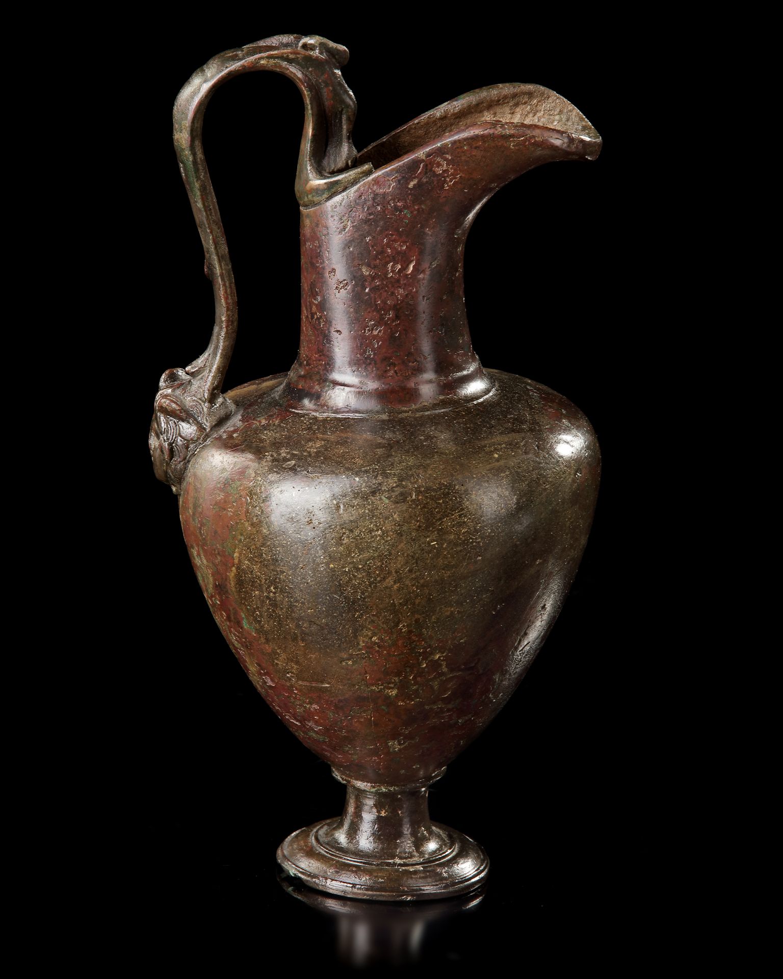 A ROMAN BEAKED JUG WITH FIGURAL HANDLE, CIRCA 1ST CENTURY AD - Image 2 of 4