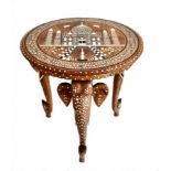 Indian side table inlaid with mother of pearl