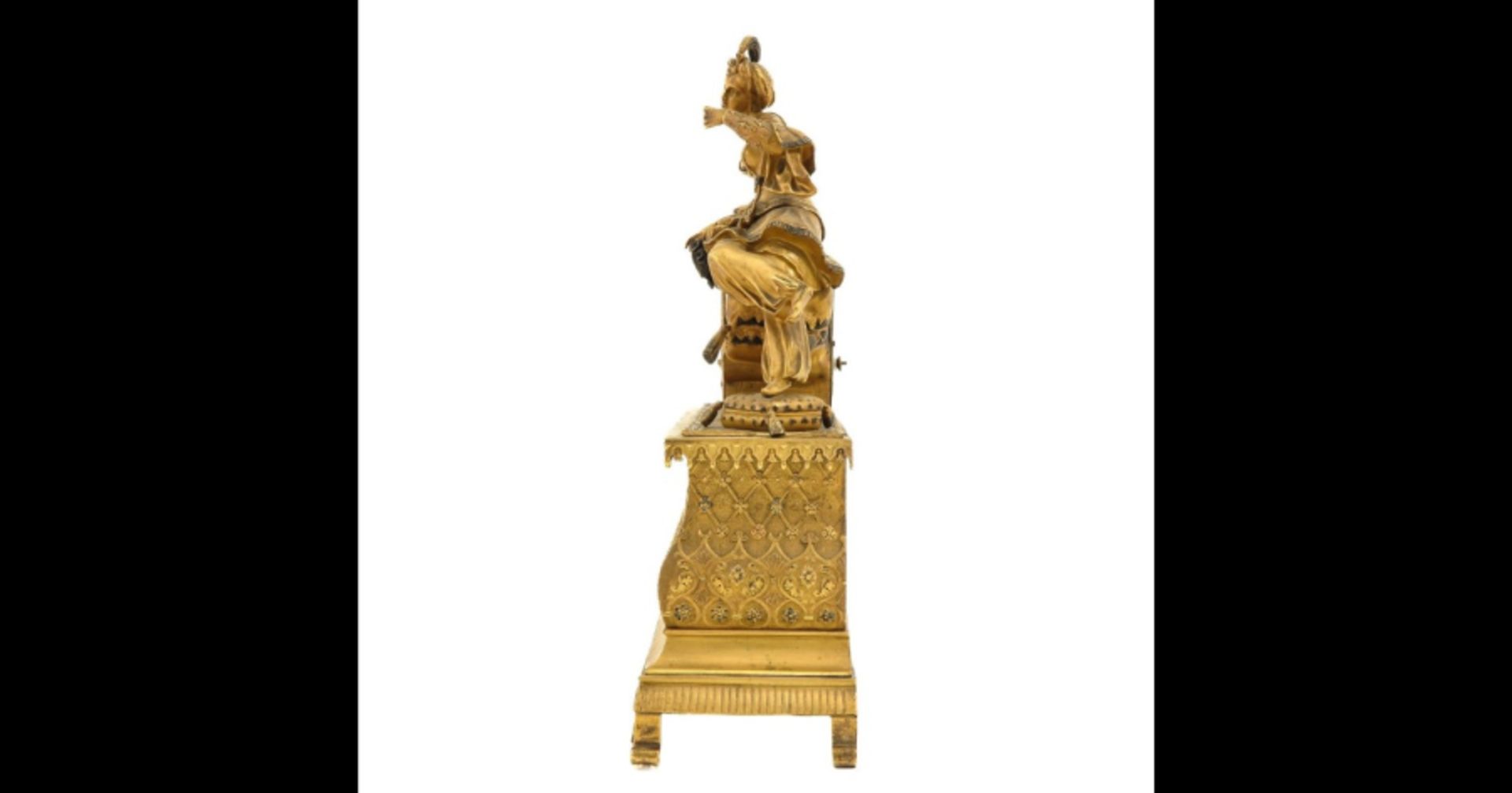 A fire-gilt French pendule circa 1820 - Image 3 of 8