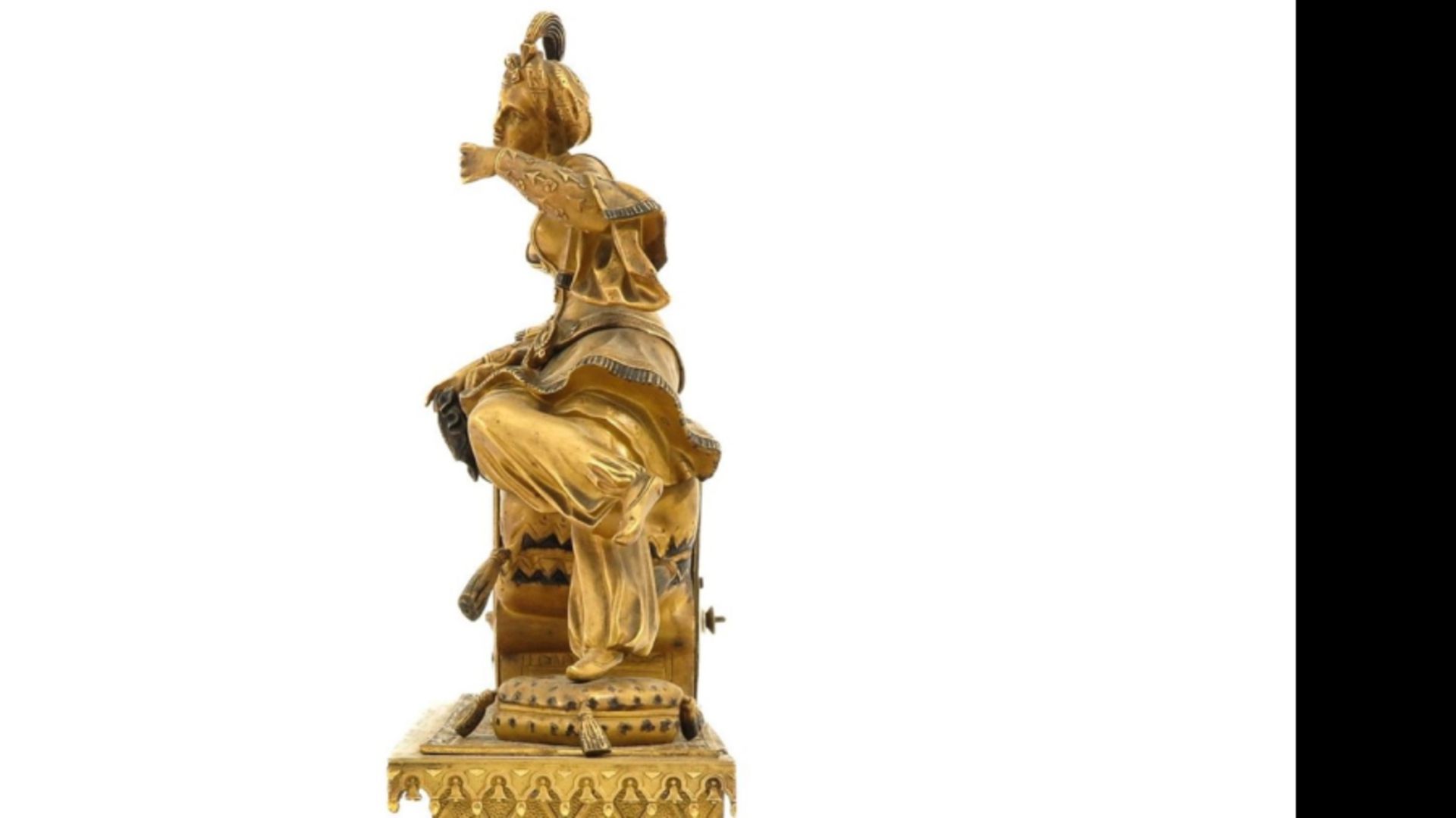 A fire-gilt French pendule circa 1820 - Image 5 of 8