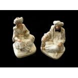 Two porcelain Sultan and Sultana container models