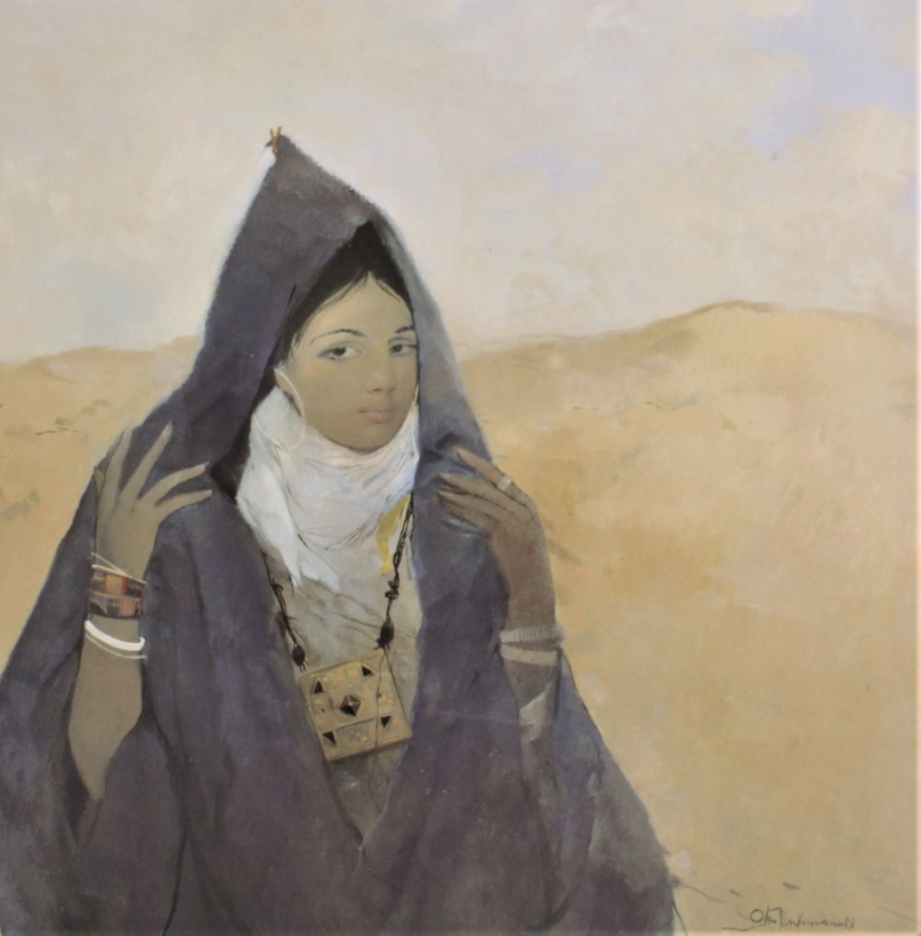 Painting of a Bedouin woman - Image 2 of 4