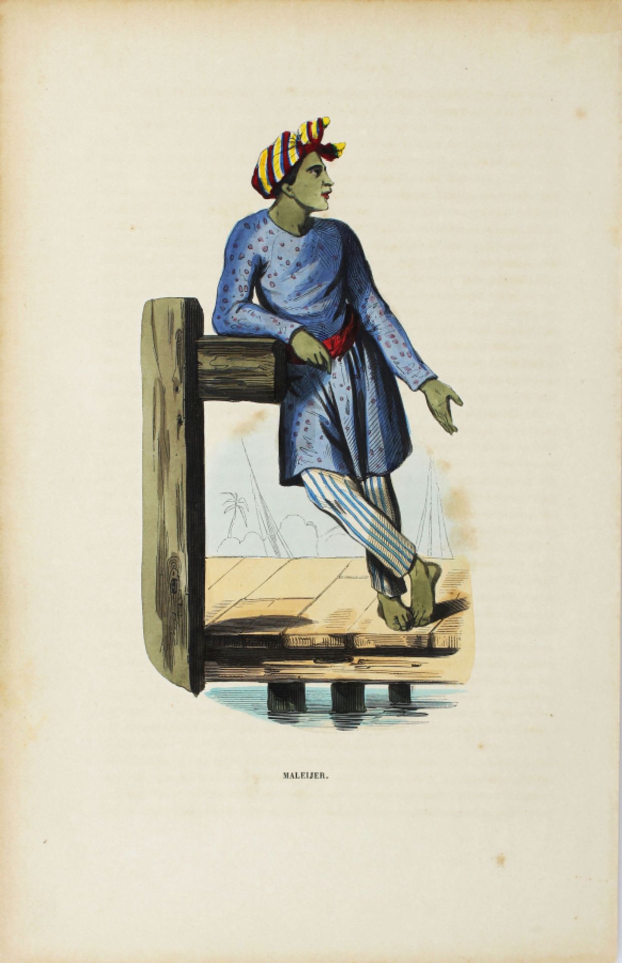 13 Ottoman, Persian, Asian, lithographs from 1843 AD, hand-coloured - Image 4 of 13