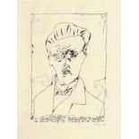 Janssen, Horst. Plakatentwurf für die Buchhandlung Laatzen - Porträt James Joyce