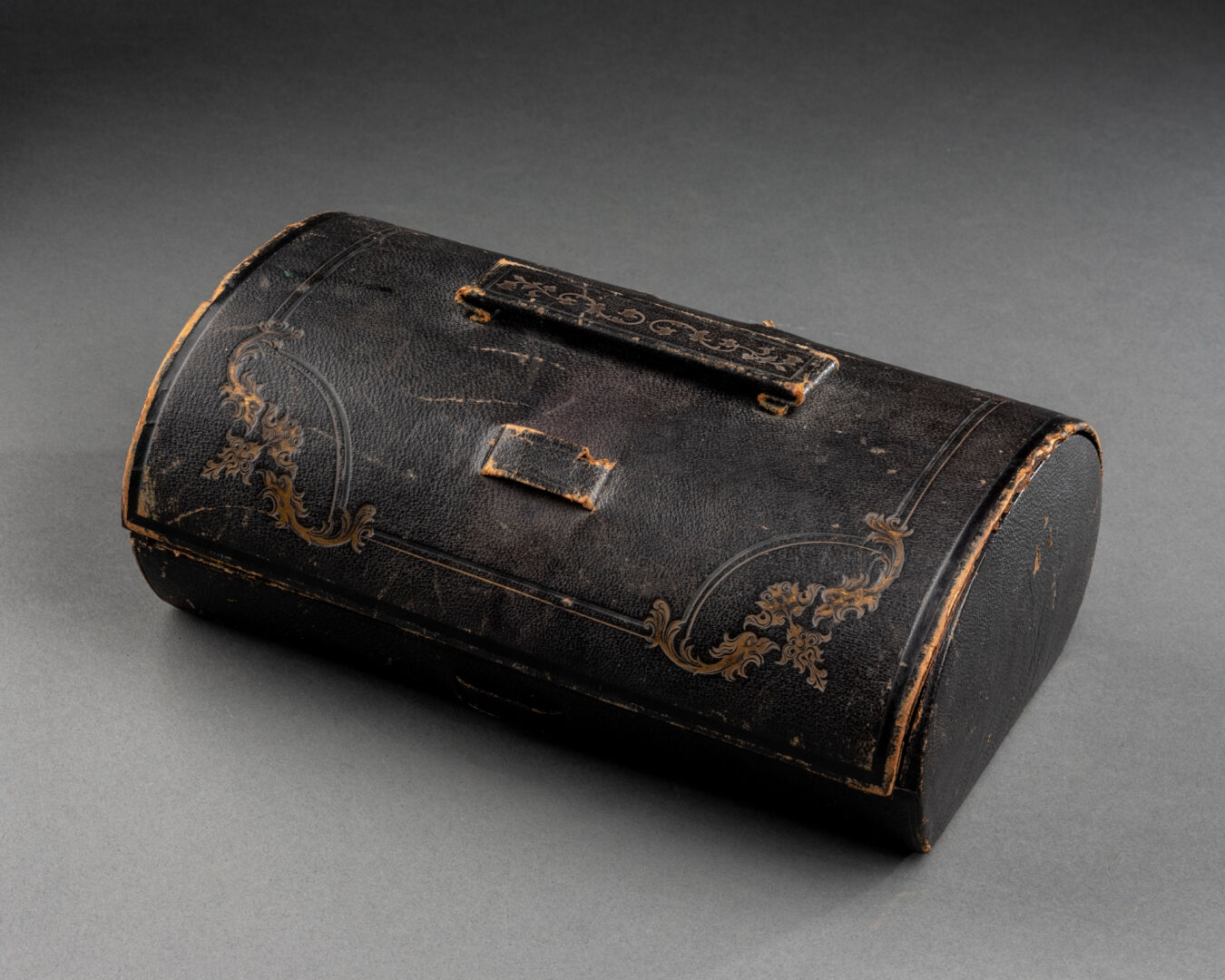 NECESSAIRE de PEINTRE contenant quelques pinceaux et étuis à pigment Carton gainé de cuir noir - Bild 6 aus 7