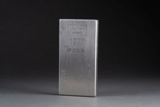 LINGOT d'argent (titre 750) Métallurige Hoboken Overpelt, 1977 N° 21515 Poids 1000,2 g