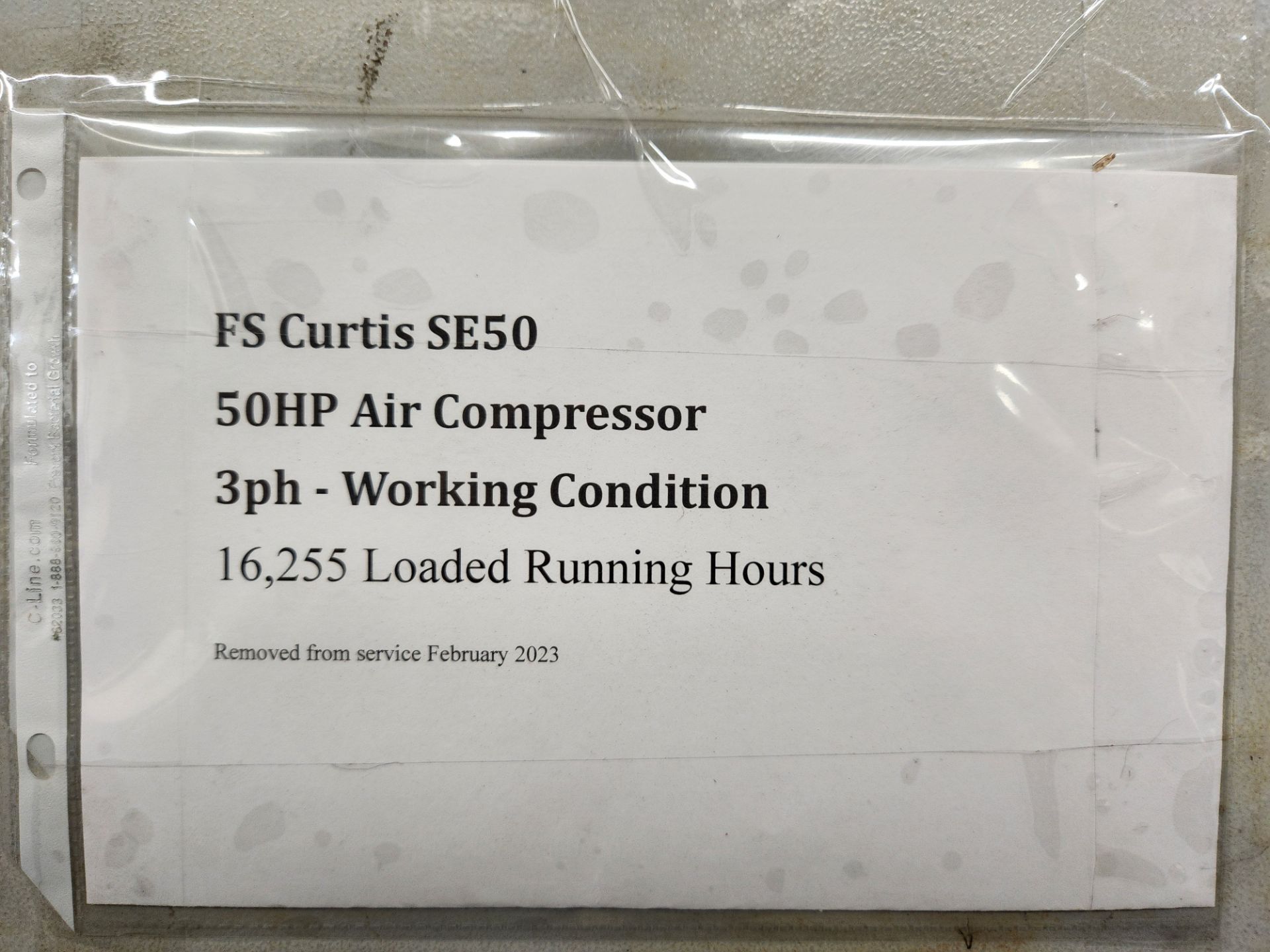 FS Curtis SE50 50HP Air Compressor - Image 3 of 5
