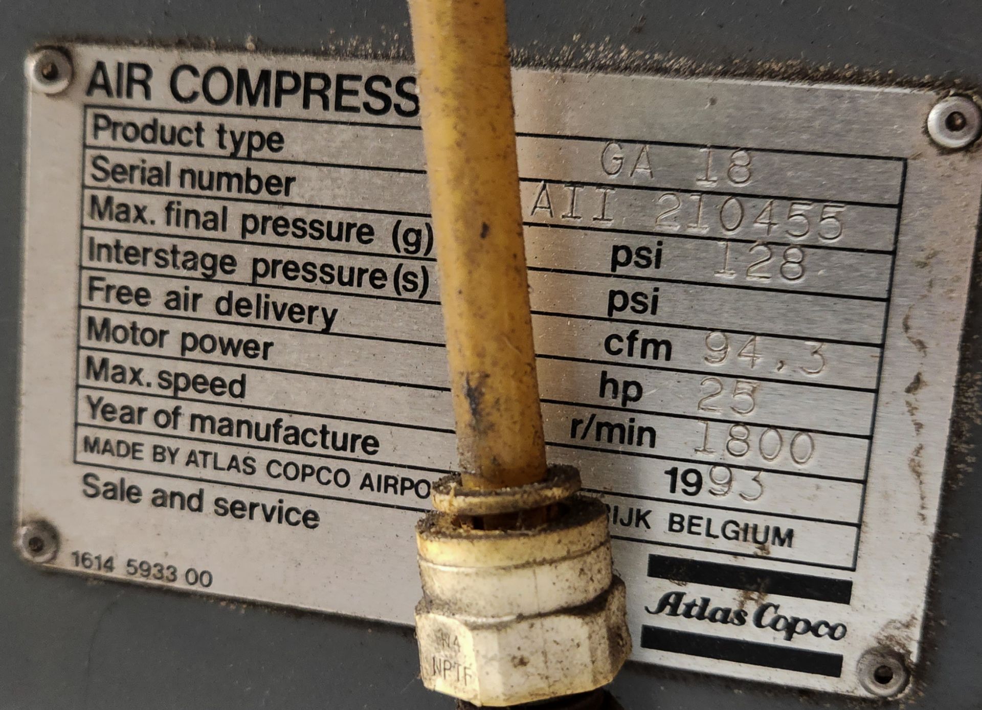 Atlas Copco Rotary Screw Compressor - Image 4 of 4
