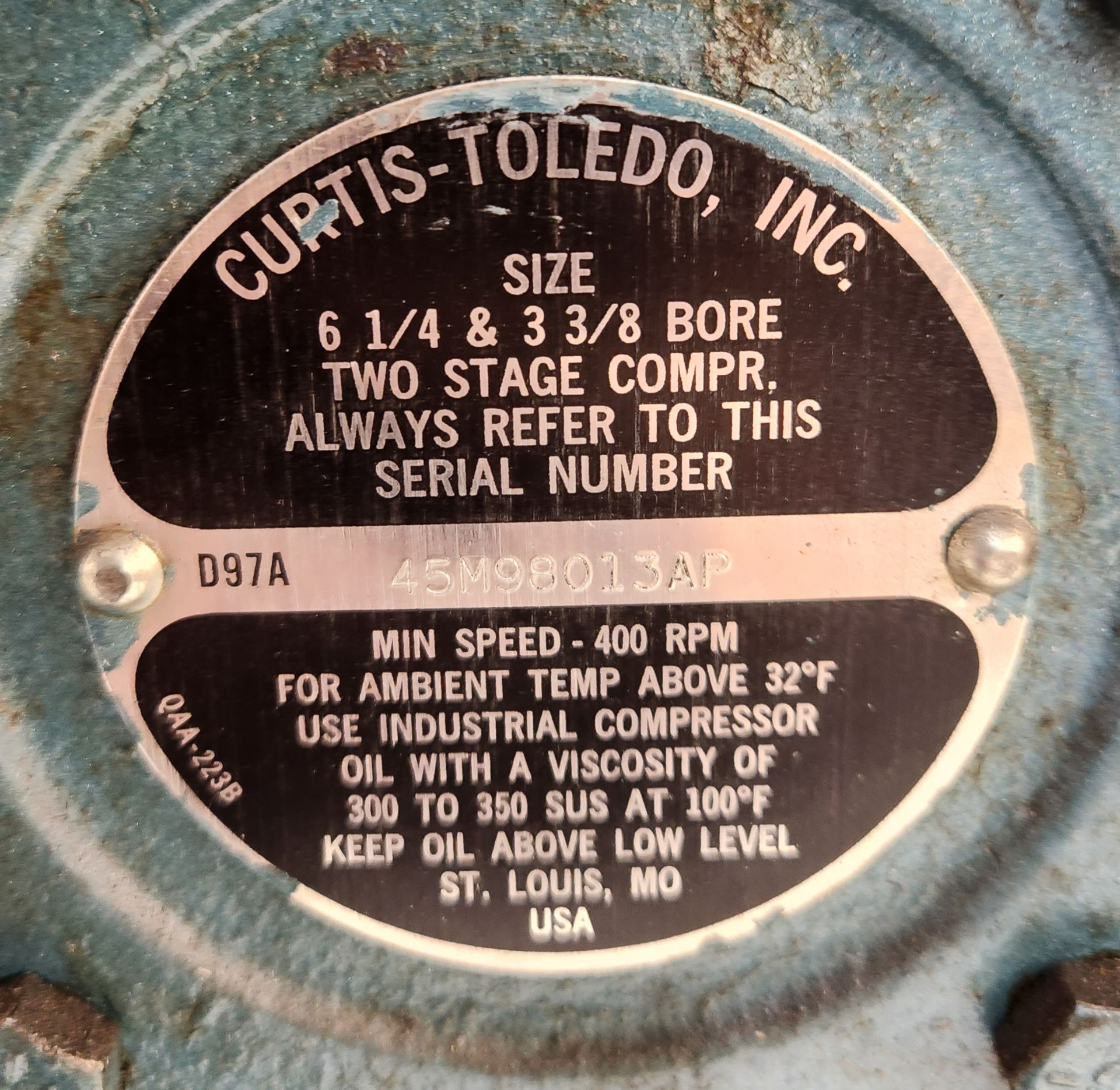 Curtis Toledo 120GAL Two Stage Compressor - Image 5 of 5