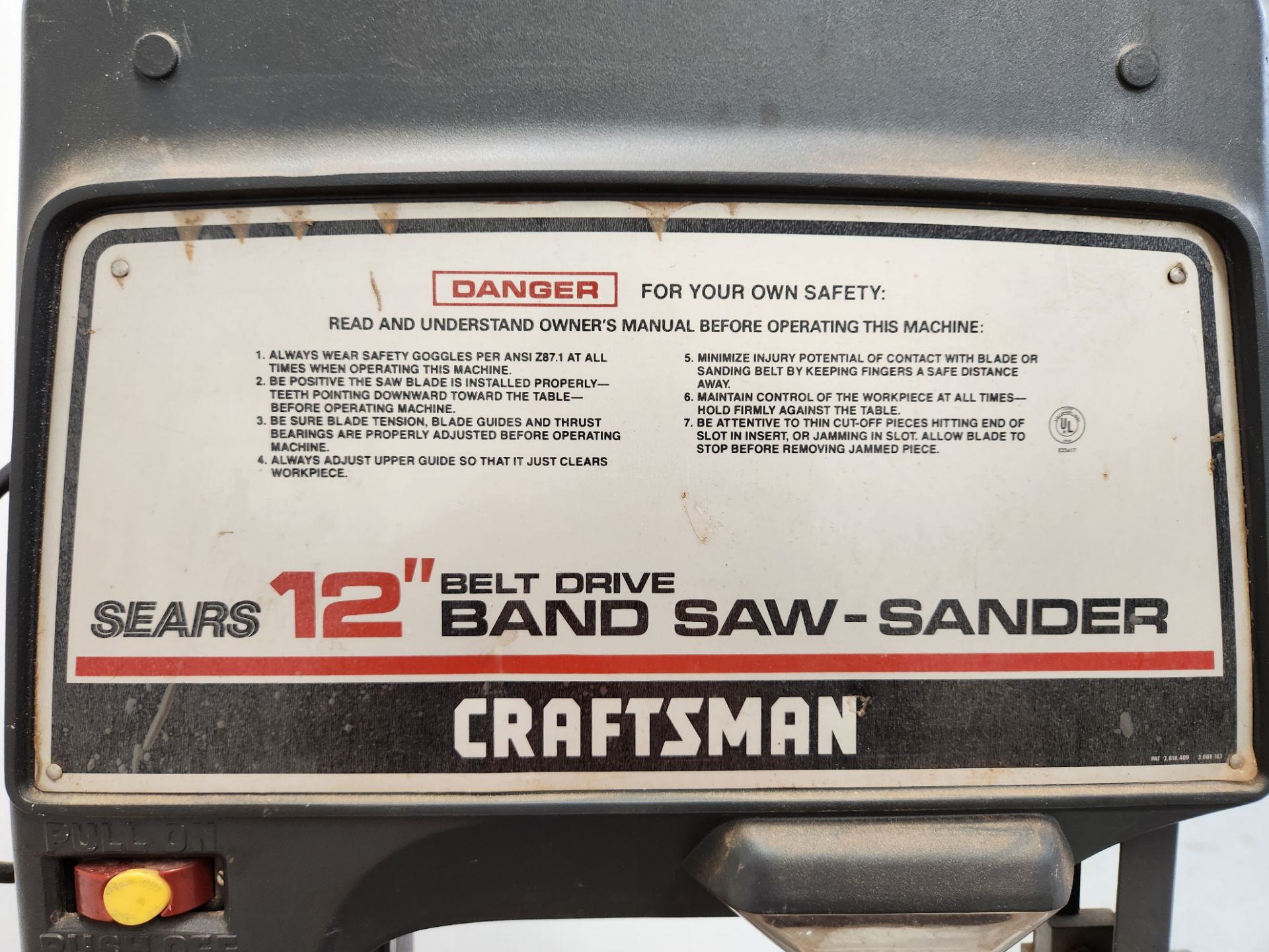 Craftsman Sears 12" Belt Drive Bandsaw-Sander - Image 6 of 6