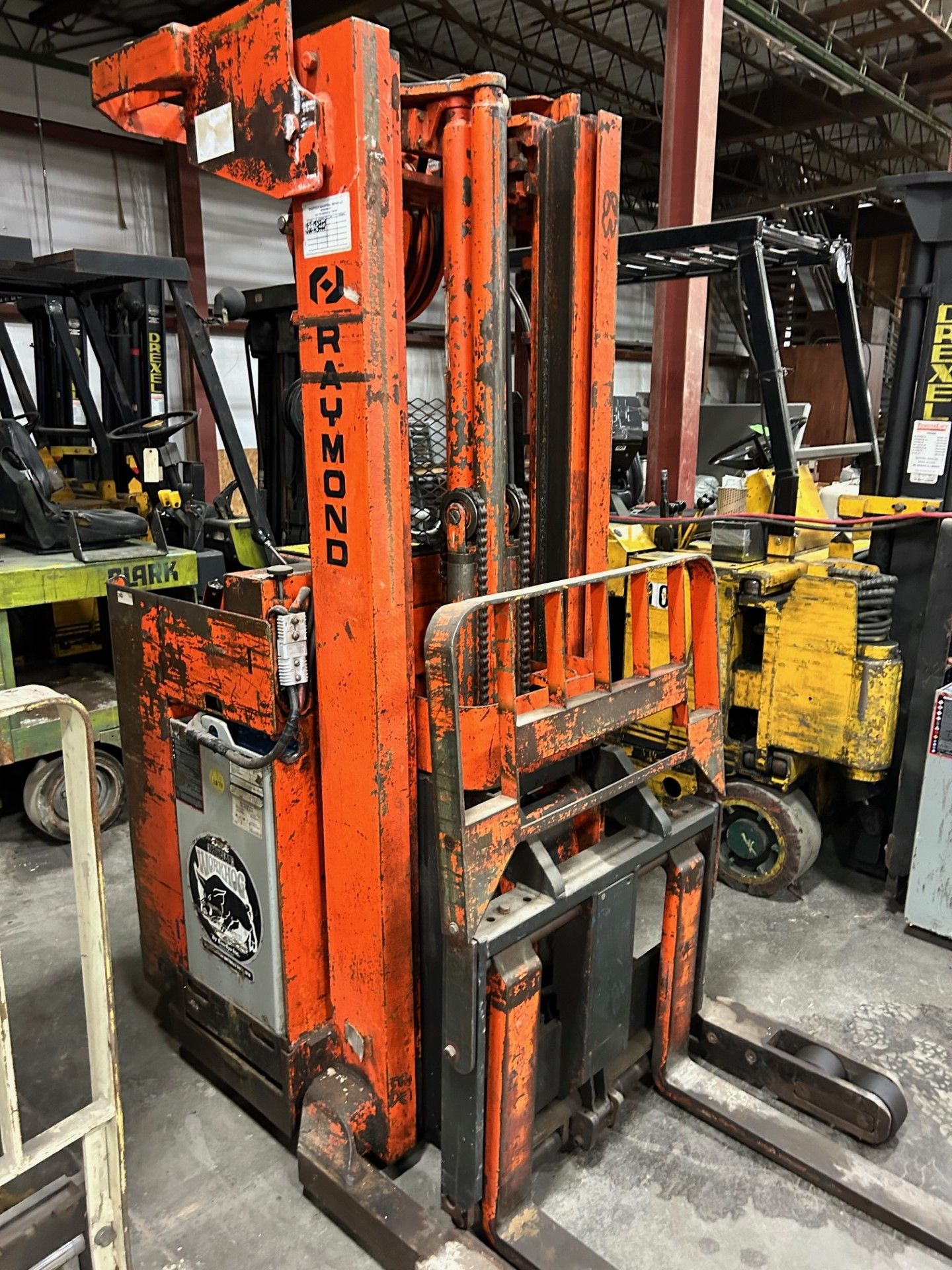 36V Raymond Model 20 Narrow Aisle, Stand-Up, Reach Forklift. - Image 2 of 5