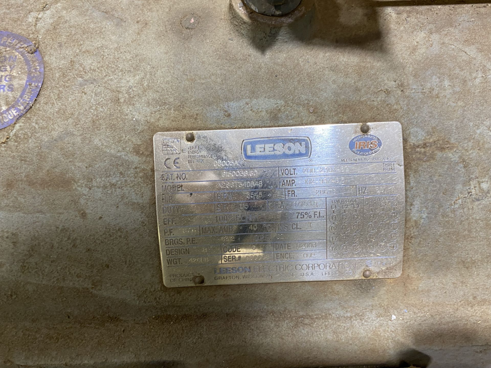 Leeson 3PH 208-230/460V Motor - Image 3 of 3