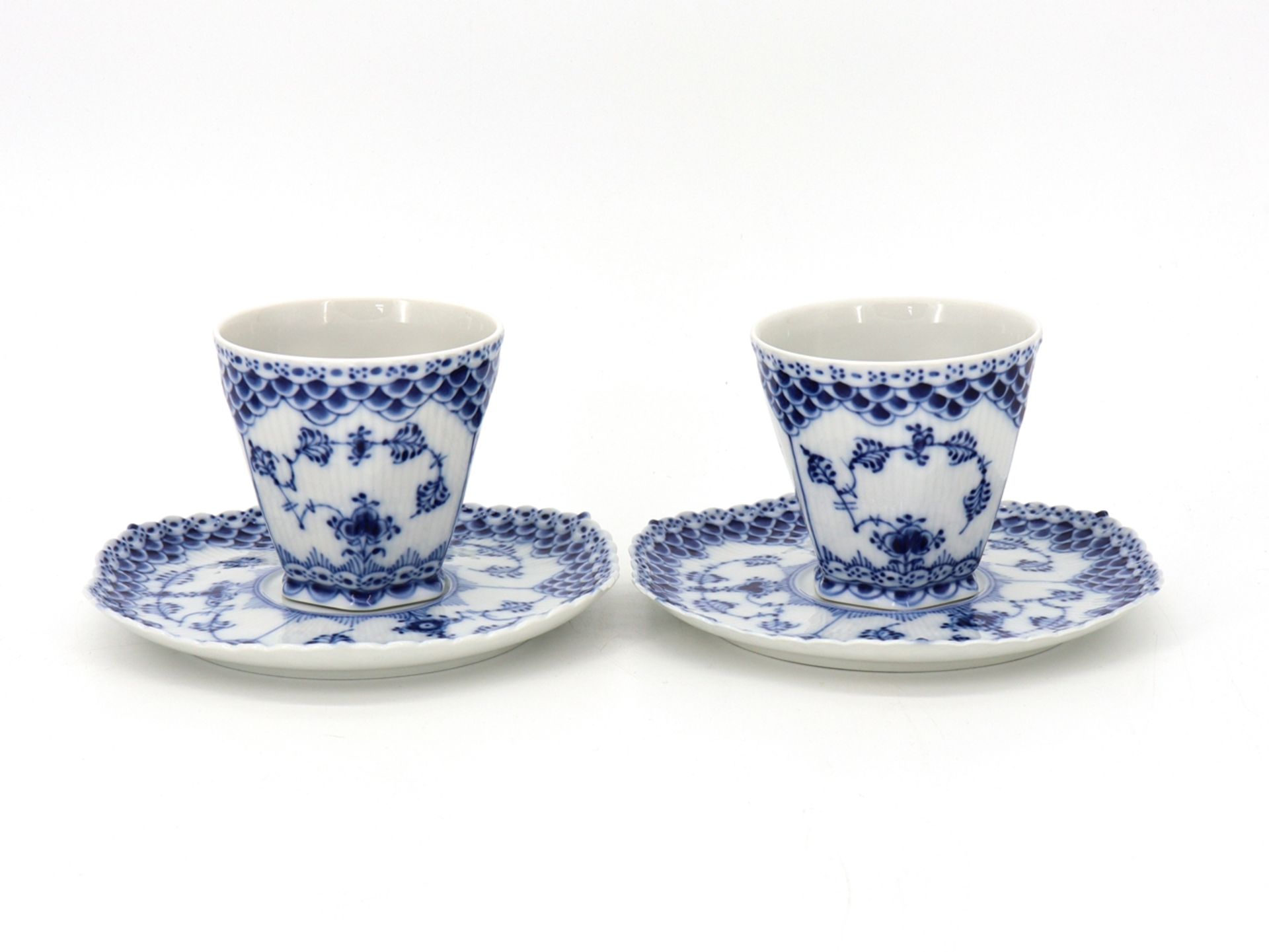 2 Royal Copenhagen Musselmalet Full Point Coffee Cups, No.: 1036 - Image 3 of 6