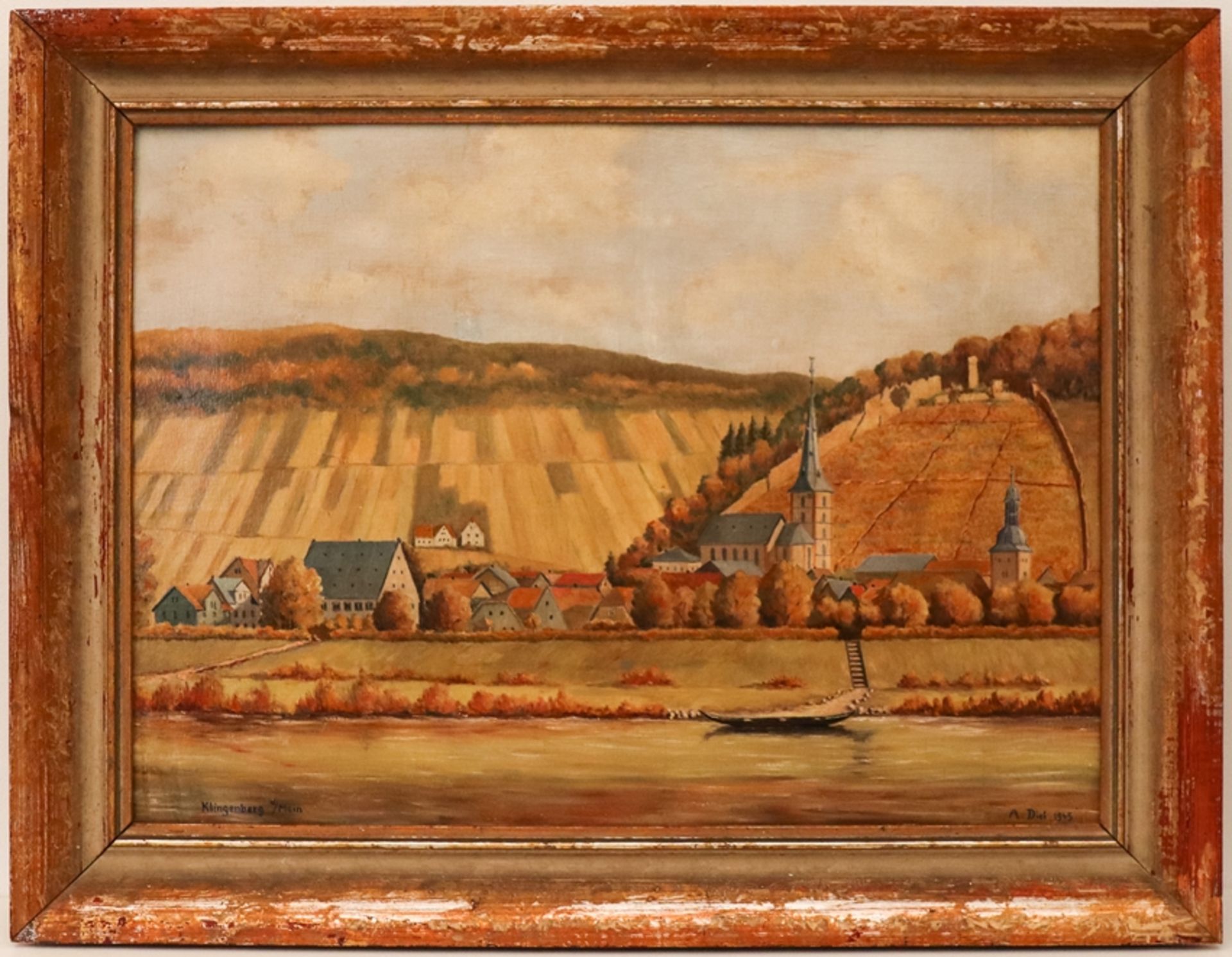 A. Diehl, View of Klingenberg am Main, dated 1945.  - Image 4 of 4