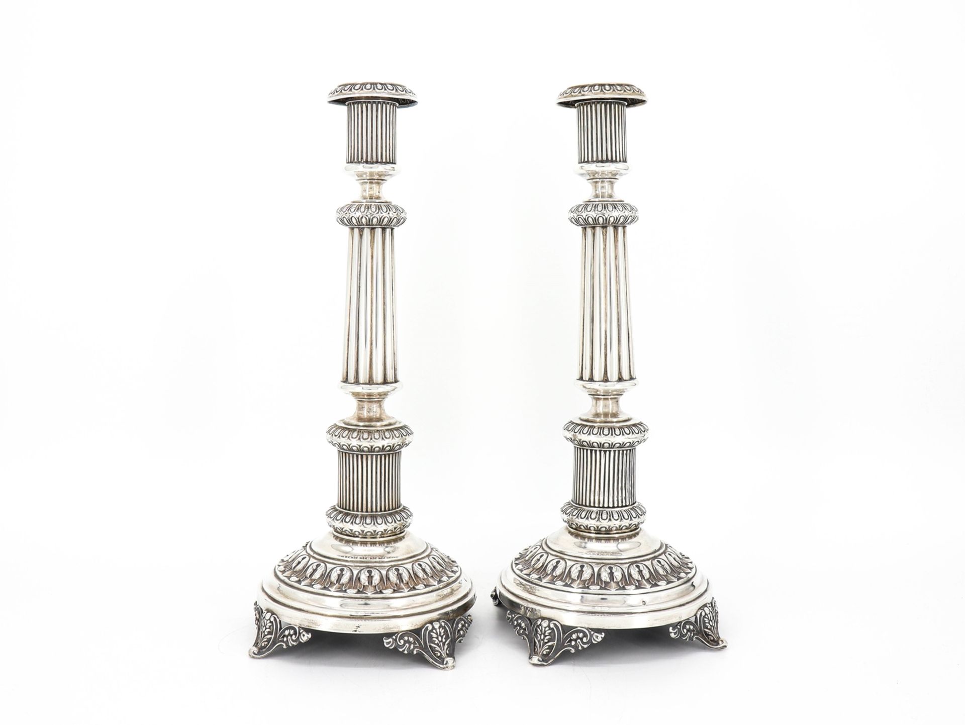 Imposing table candlesticks, 84 Zolotniki, Kiev/Warsaw, c. 1910 - Image 4 of 8