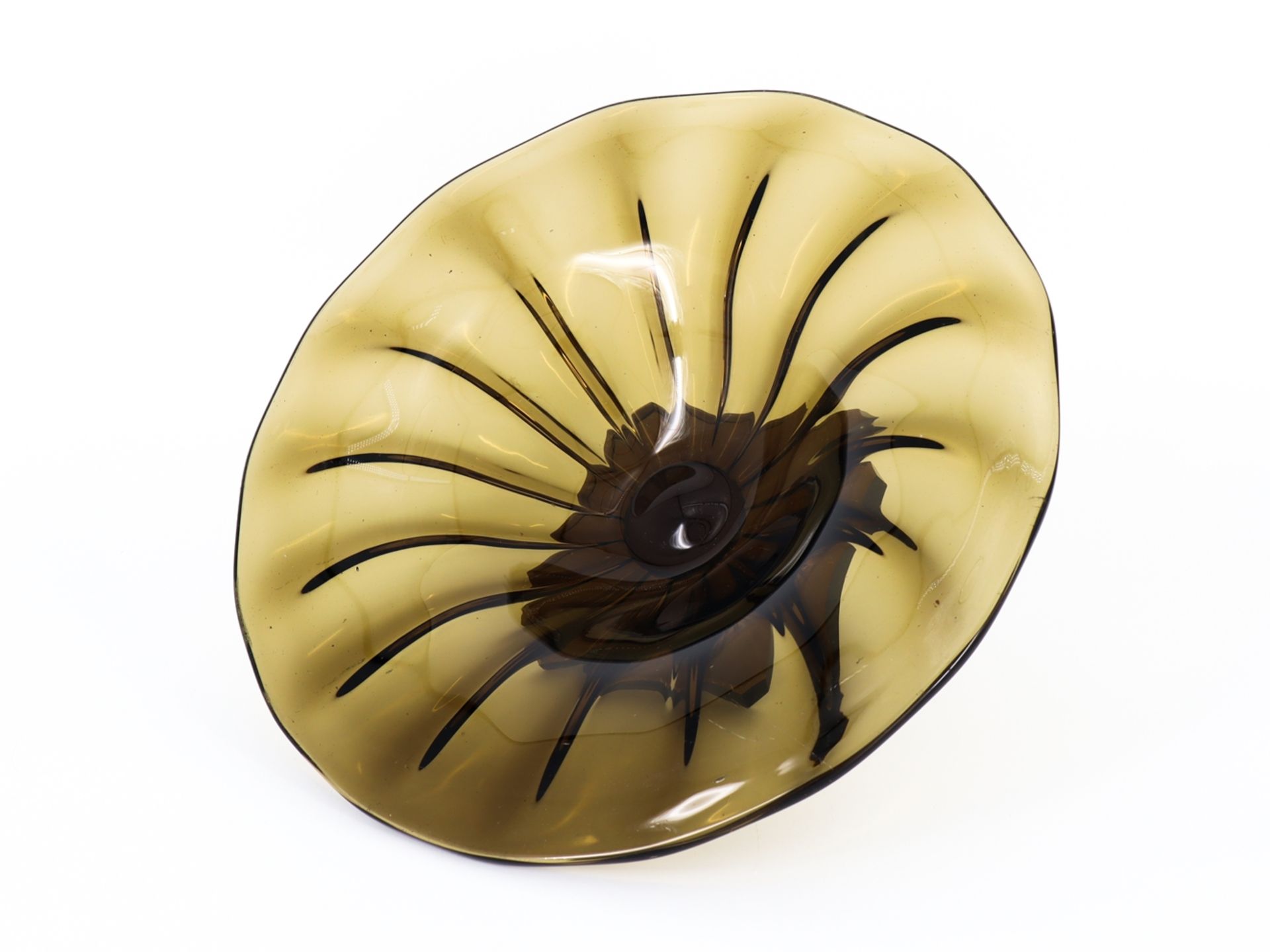 Daum, Nancy France Smoke-coloured glass, Art Deco bowl c. 1930 - Image 6 of 7