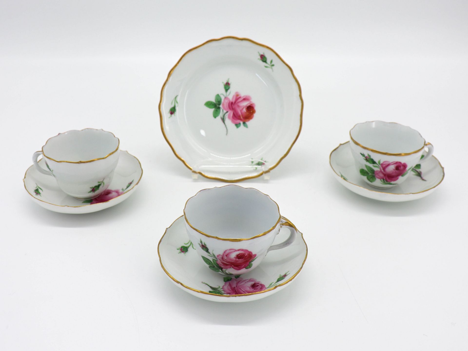 Meissen Service 7 pieces Red Rose, 1924 to 1934.