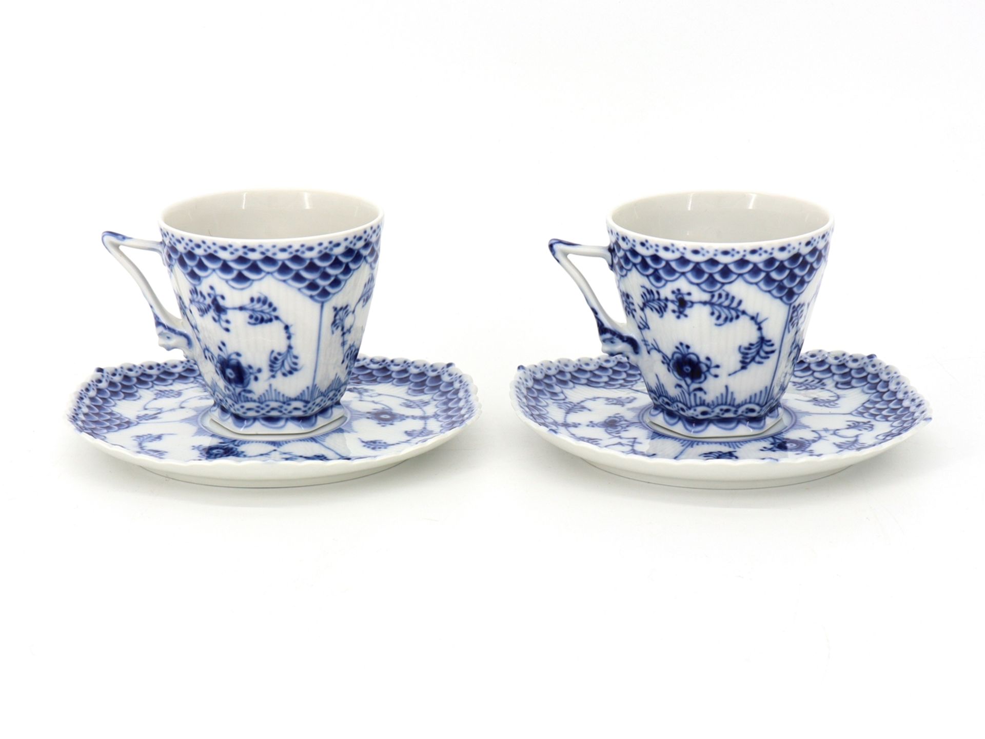 2 Royal Copenhagen Musselmalet Full Point Coffee Cups, No.: 1036 - Image 6 of 6