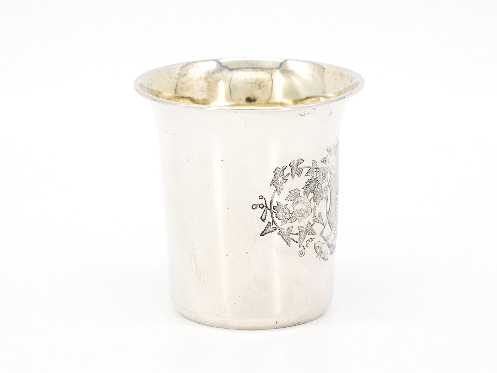Baptismal cup silver gilded inside, mid 19th century. - Image 4 of 6