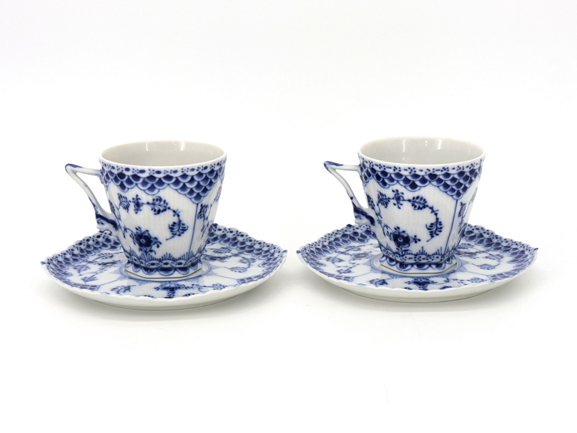2 Royal Copenhagen Musselmalet Full Point Coffee Cups, No.: 1036 - Image 6 of 6