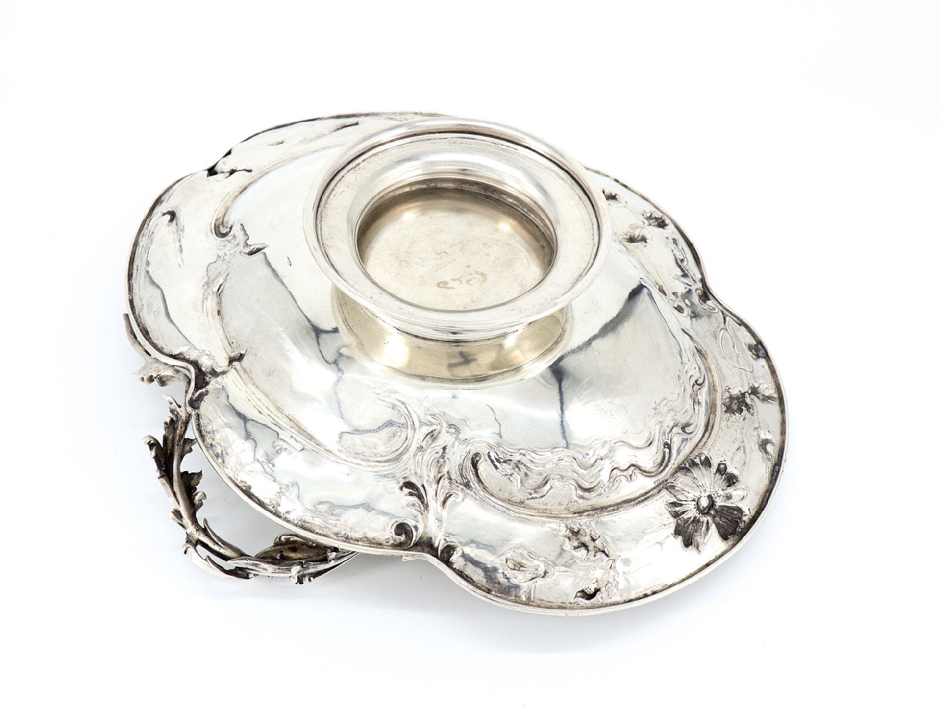 Large Art Nouveau bowl 800 silver, Wolfers Frères Brussels, circa 1900. - Image 5 of 7