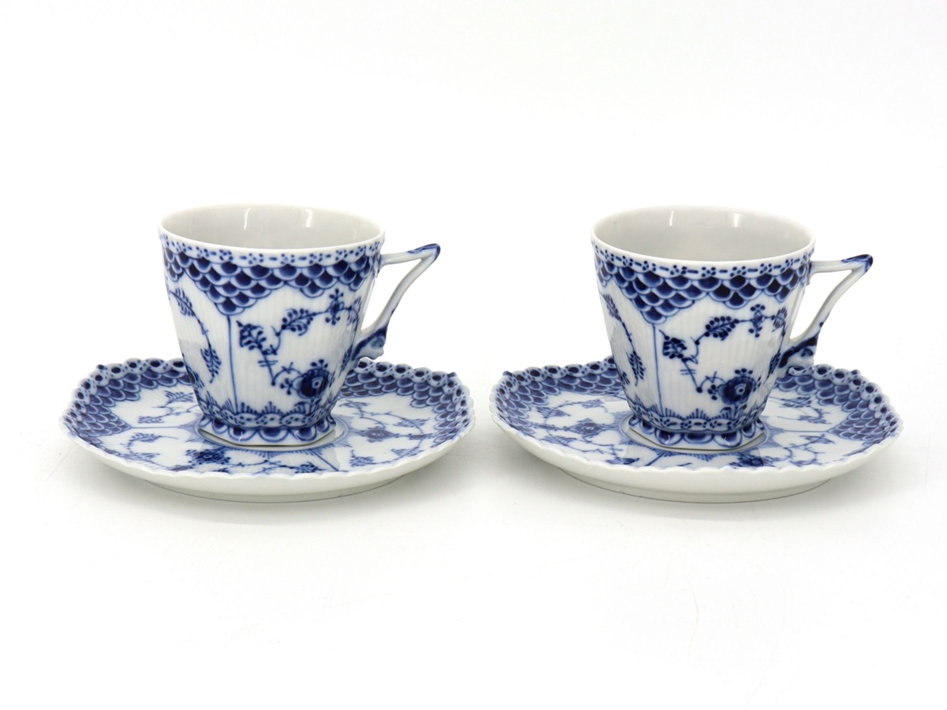 2 Royal Copenhagen Musselmalet Full Point Coffee Cups, No.: 1036 - Image 6 of 6