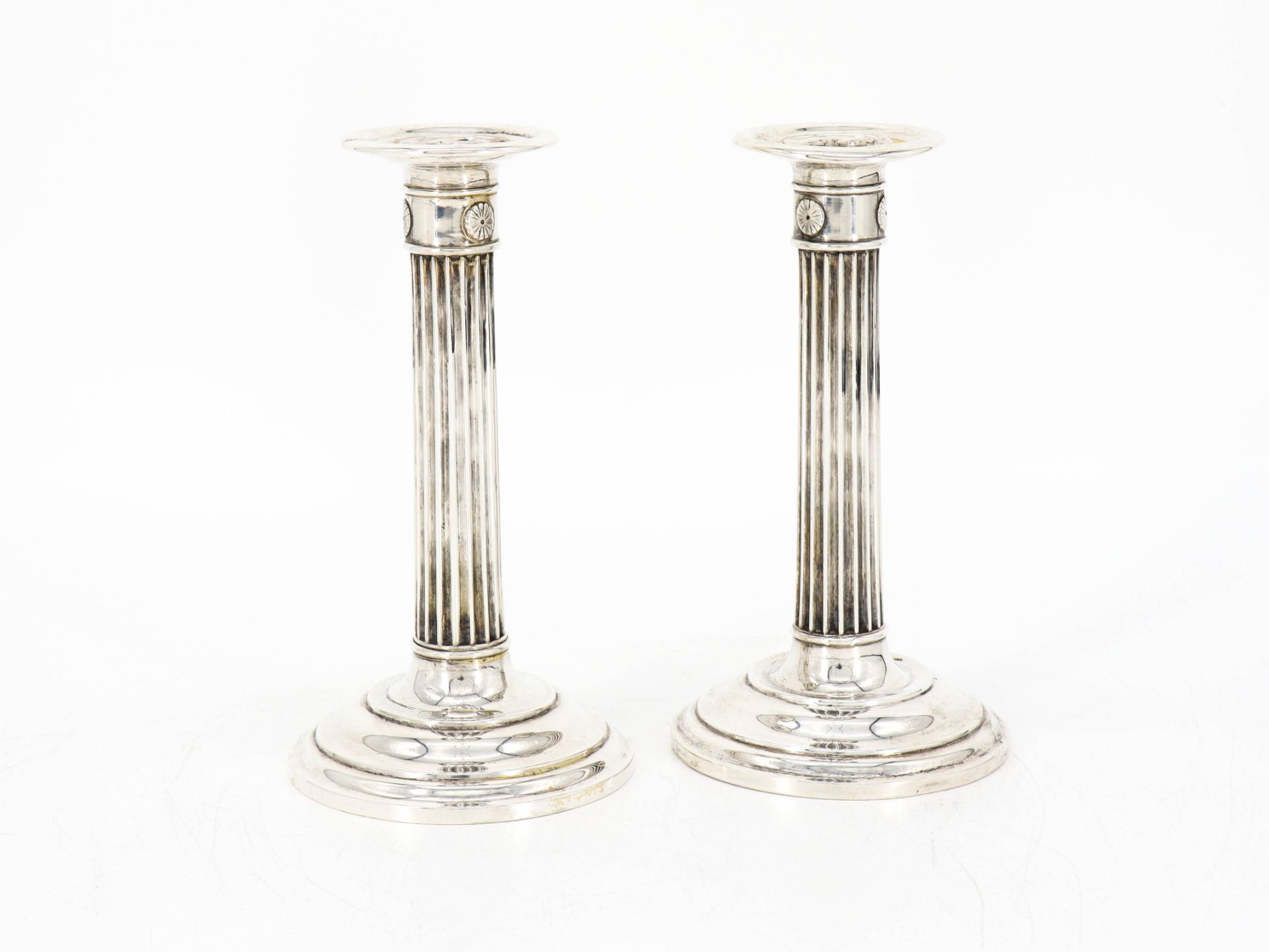Pair of Neo-Classical Table Chandeliers, 925 sterling silver, Birmingham circa 1920. - Image 6 of 6