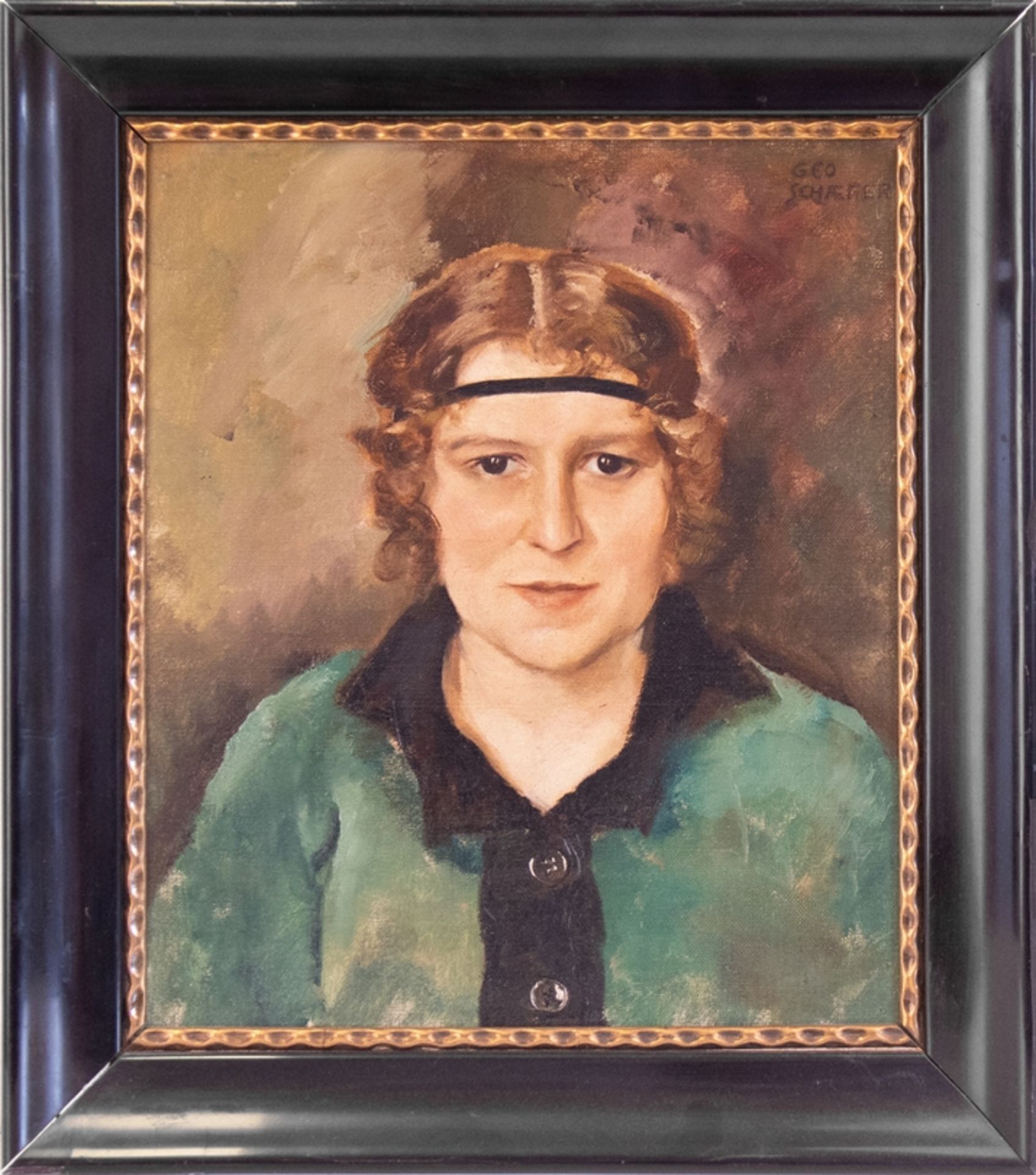 Geo Schäfer, Portrait of a lady, Aschaffenburg around 1920 - Image 4 of 4