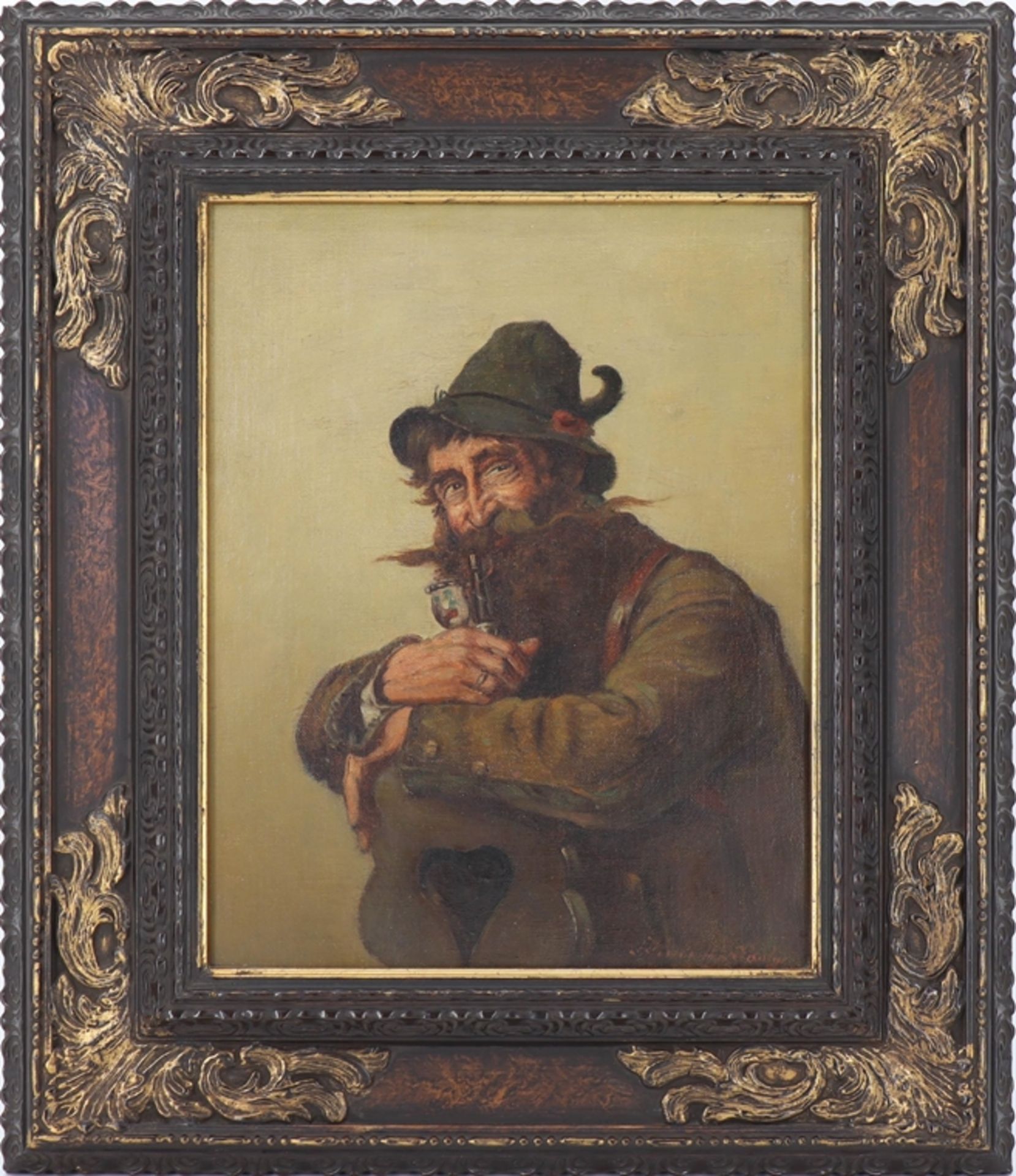 The robber journeyman, oil on canvas, illegibly signed, c. 1900 - Image 4 of 4