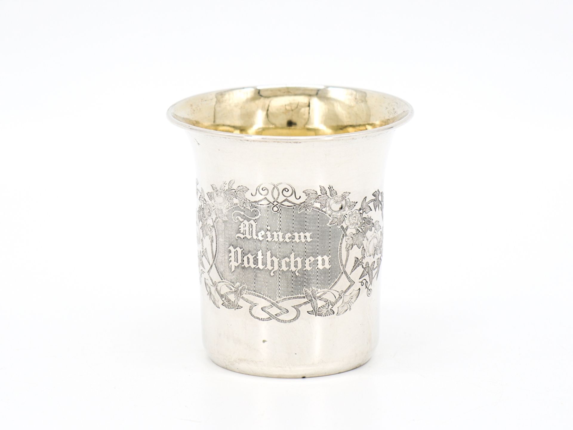 Baptismal cup silver gilded inside, mid 19th century. - Image 6 of 6