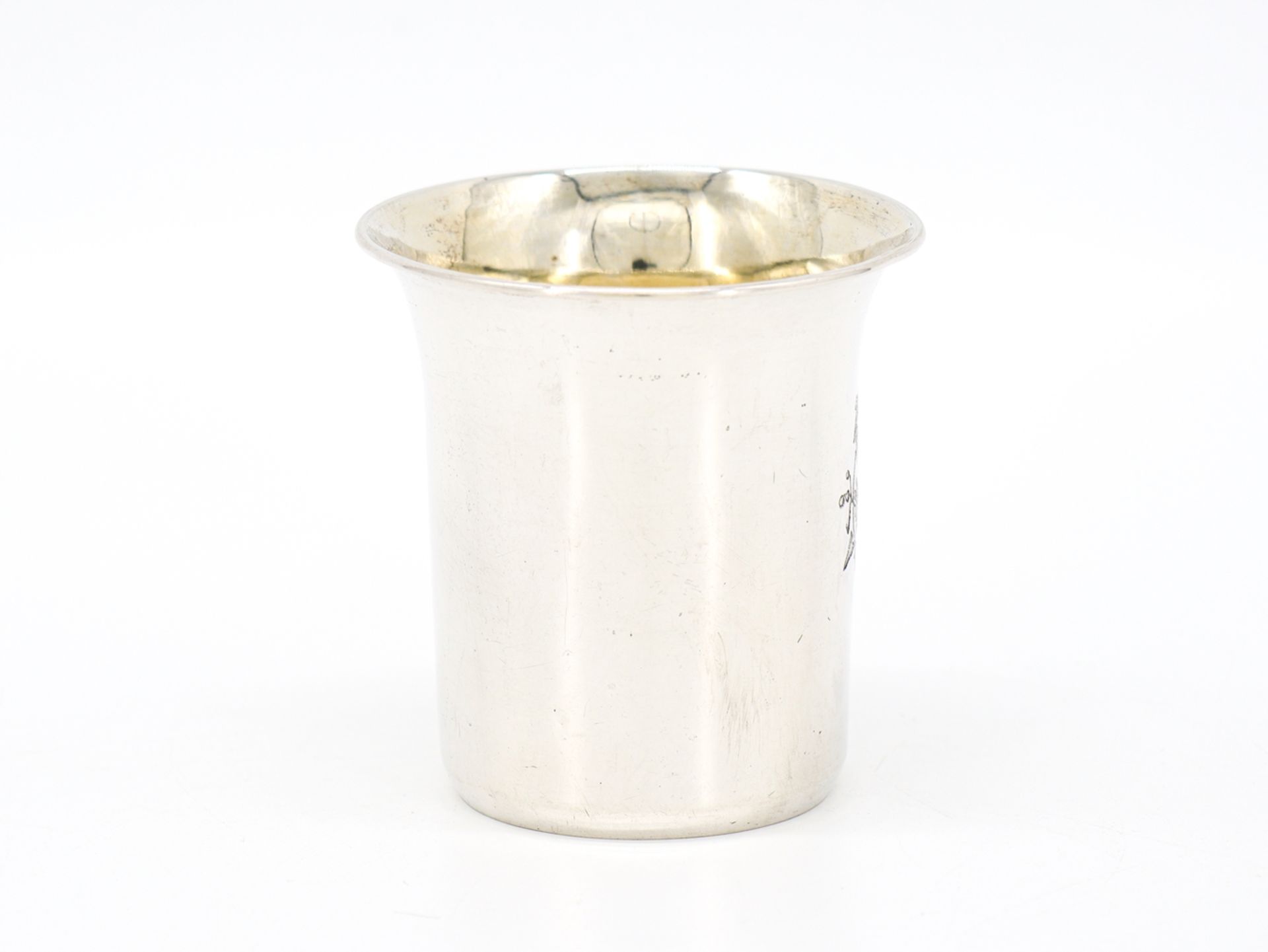 Baptismal cup silver gilded inside, mid 19th century. - Image 3 of 6
