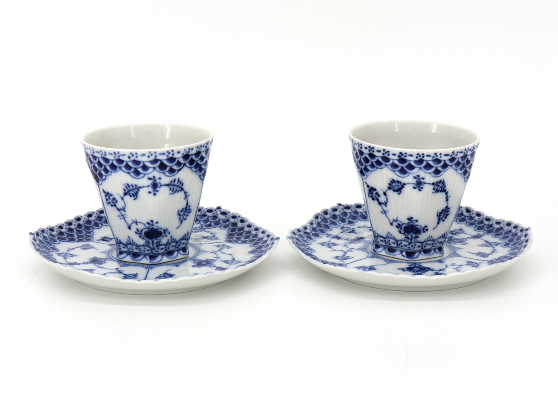 2 Royal Copenhagen Musselmalet Full Point Coffee Cups, No.: 1036 - Image 2 of 6