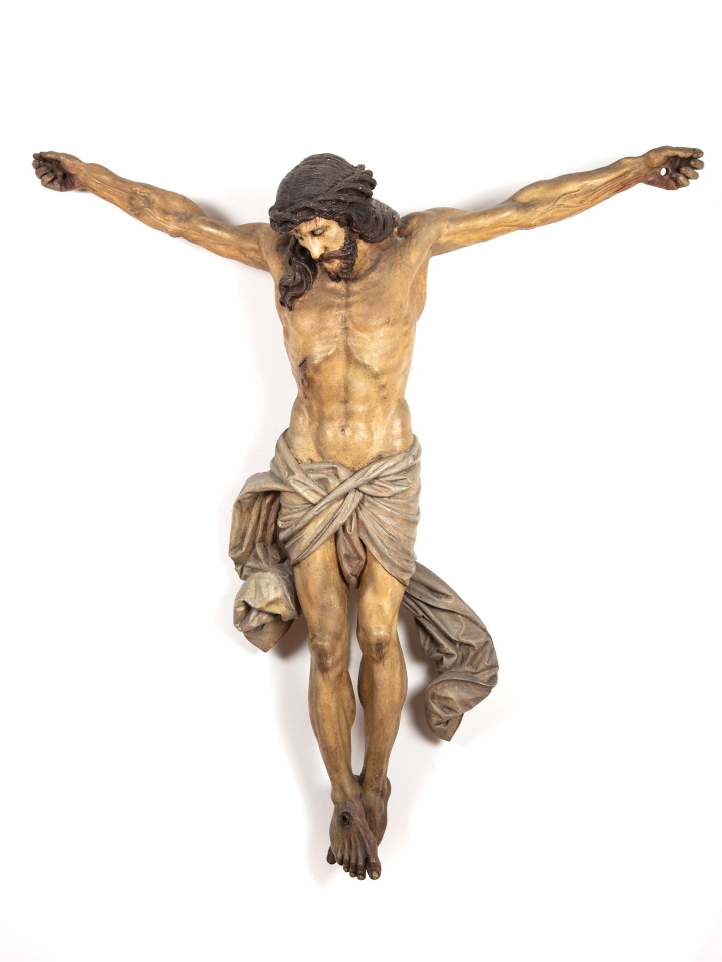 Wood carving Jesus figure in imposing large format around 1880