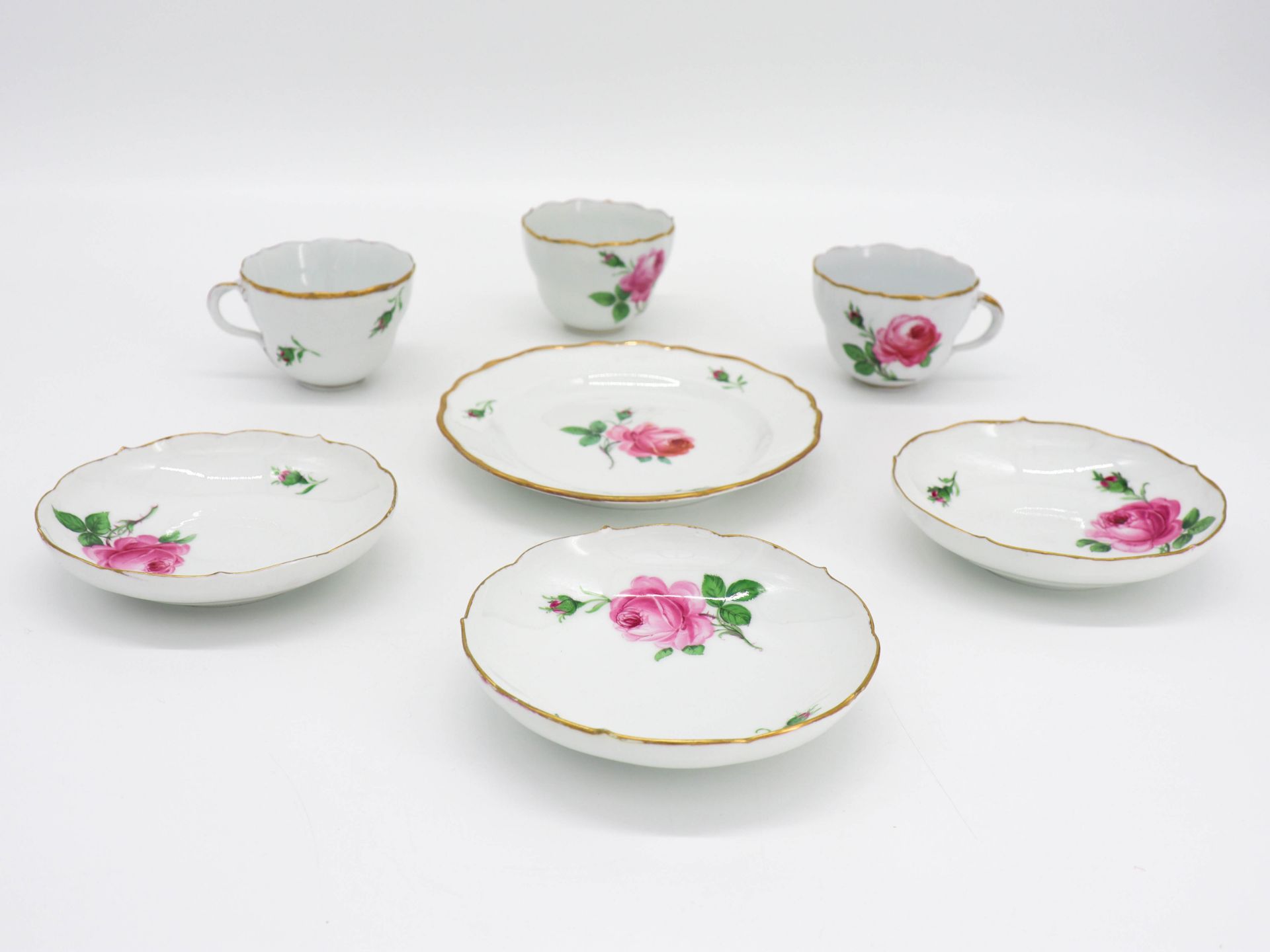 Meissen Service 7 pieces Red Rose, 1924 to 1934. - Image 4 of 5