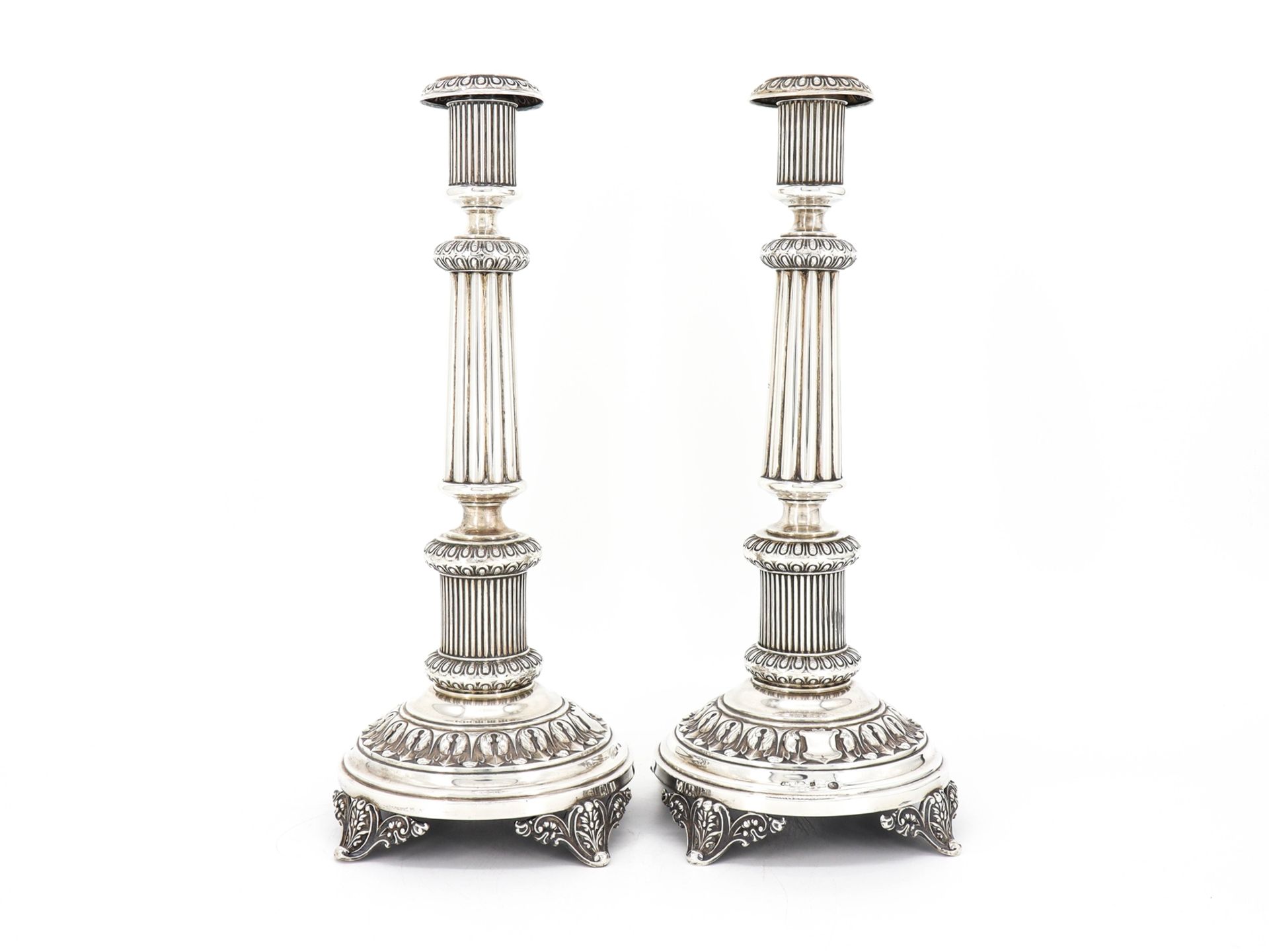 Imposing table candlesticks, 84 Zolotniki, Kiev/Warsaw, c. 1910 - Image 2 of 8