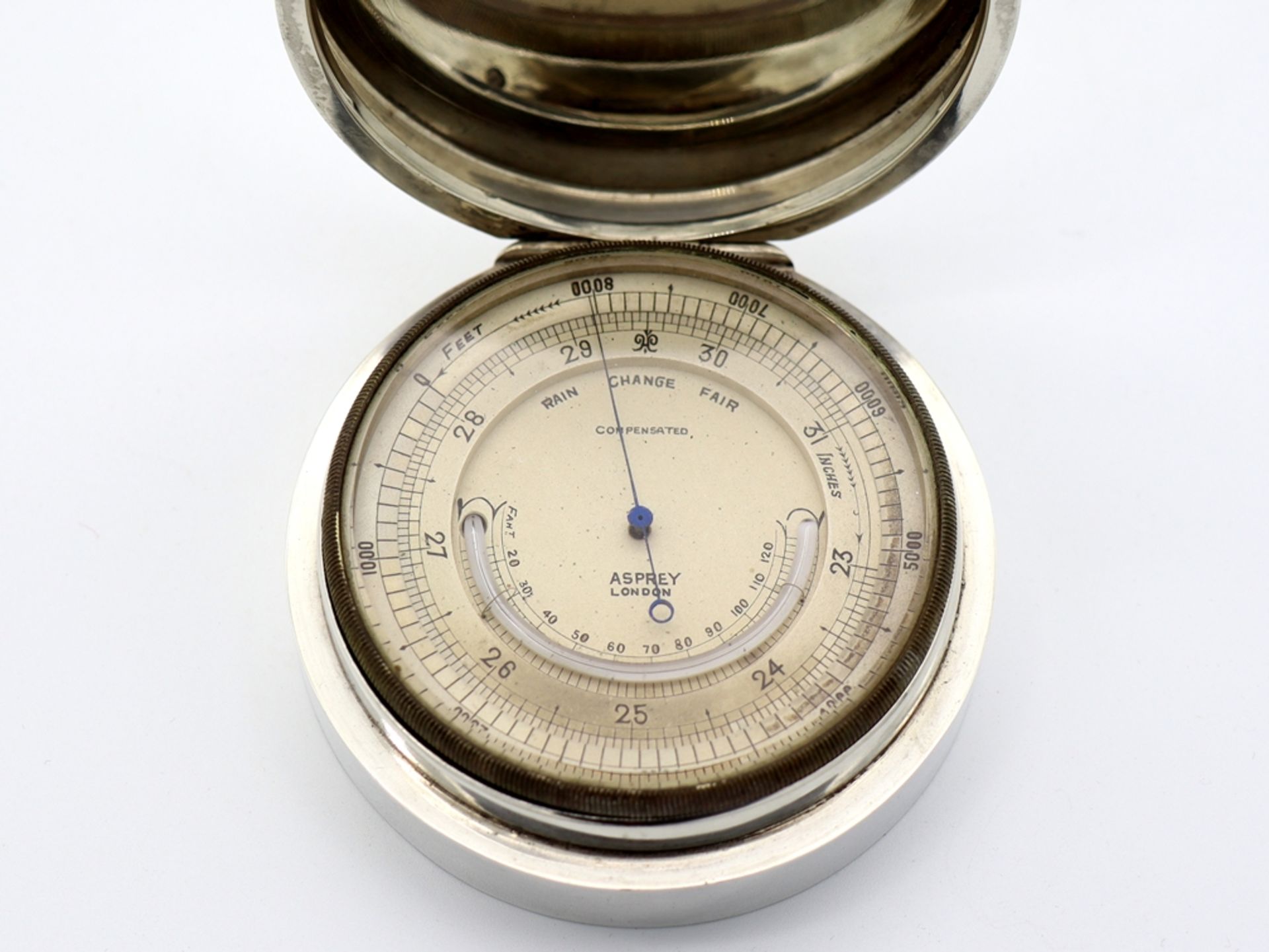 Travel weather station in 925 sterling silver, Asprey London 1916. - Image 11 of 12