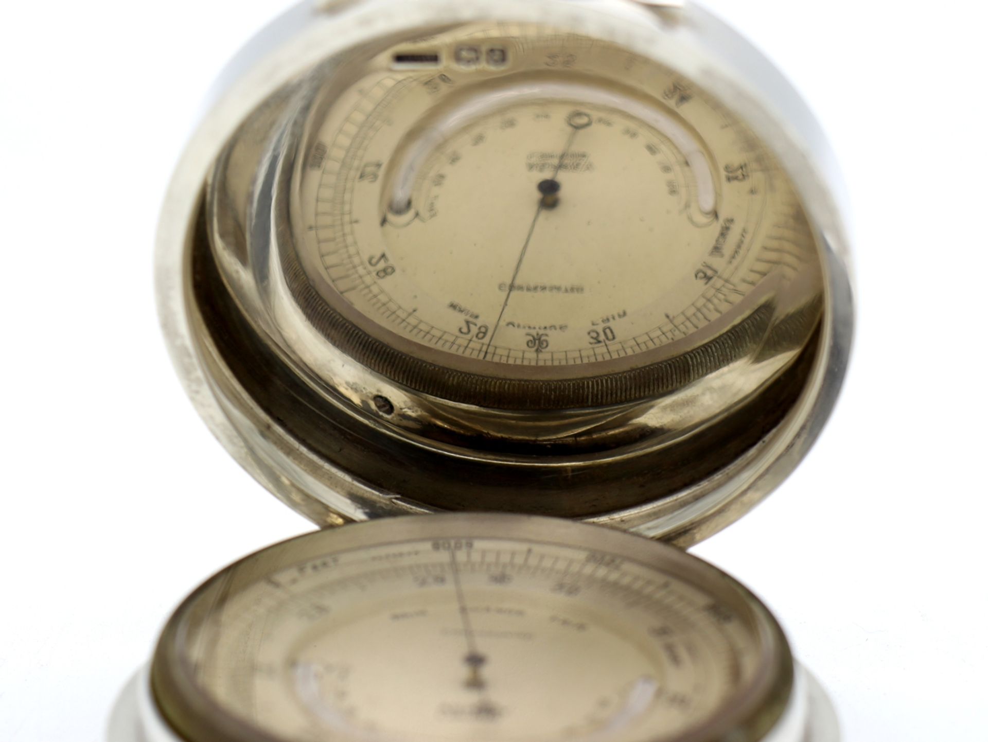 Travel weather station in 925 sterling silver, Asprey London 1916. - Image 3 of 12