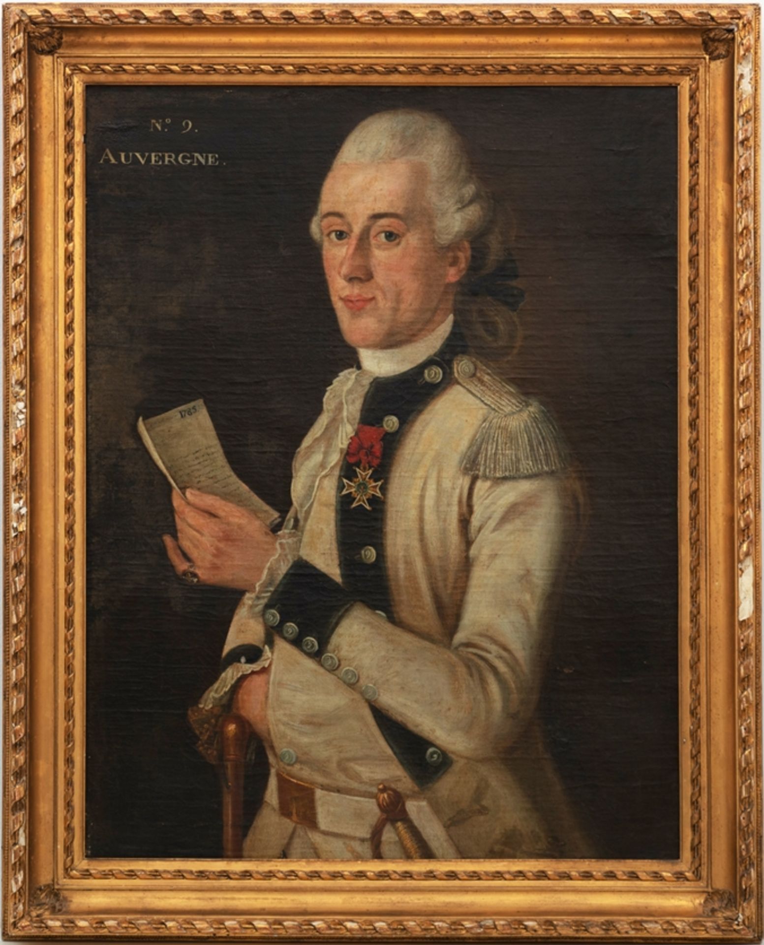 Unknown master, France probably end of 18th century, nobleman decorated with orders. - Image 3 of 3