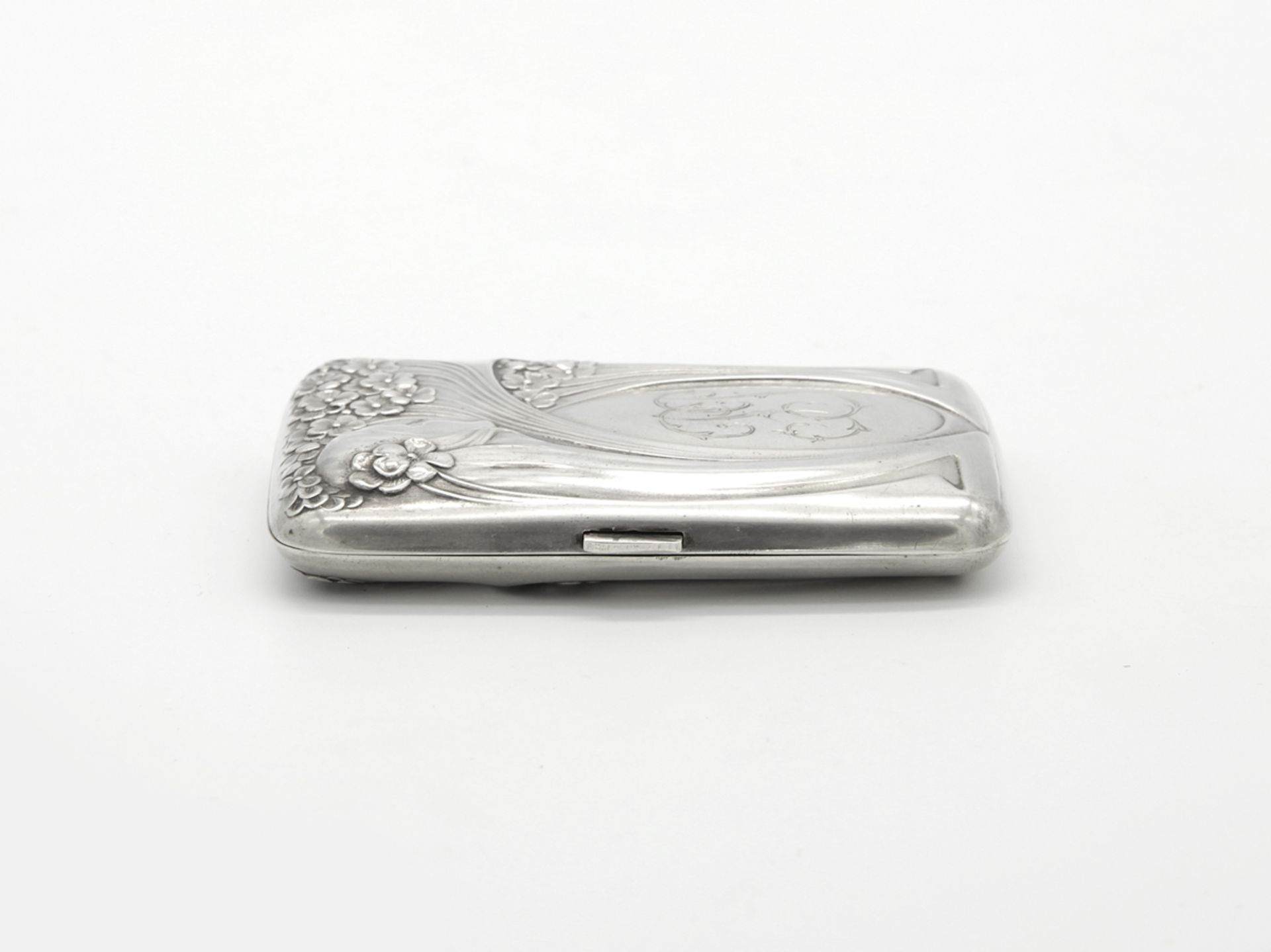 Fine art nouveau cigarette case and matchbox, 800 silver. - Image 2 of 5