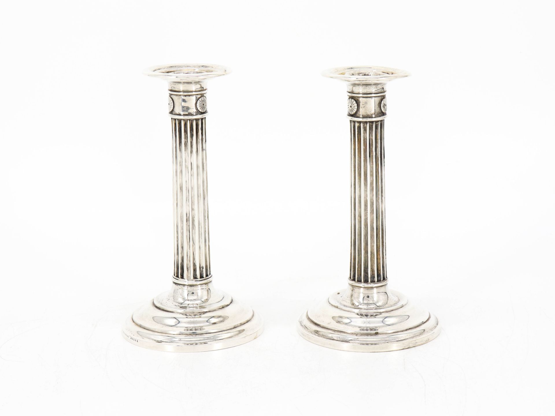 Pair of Neo-Classical Table Chandeliers, 925 sterling silver, Birmingham circa 1920.