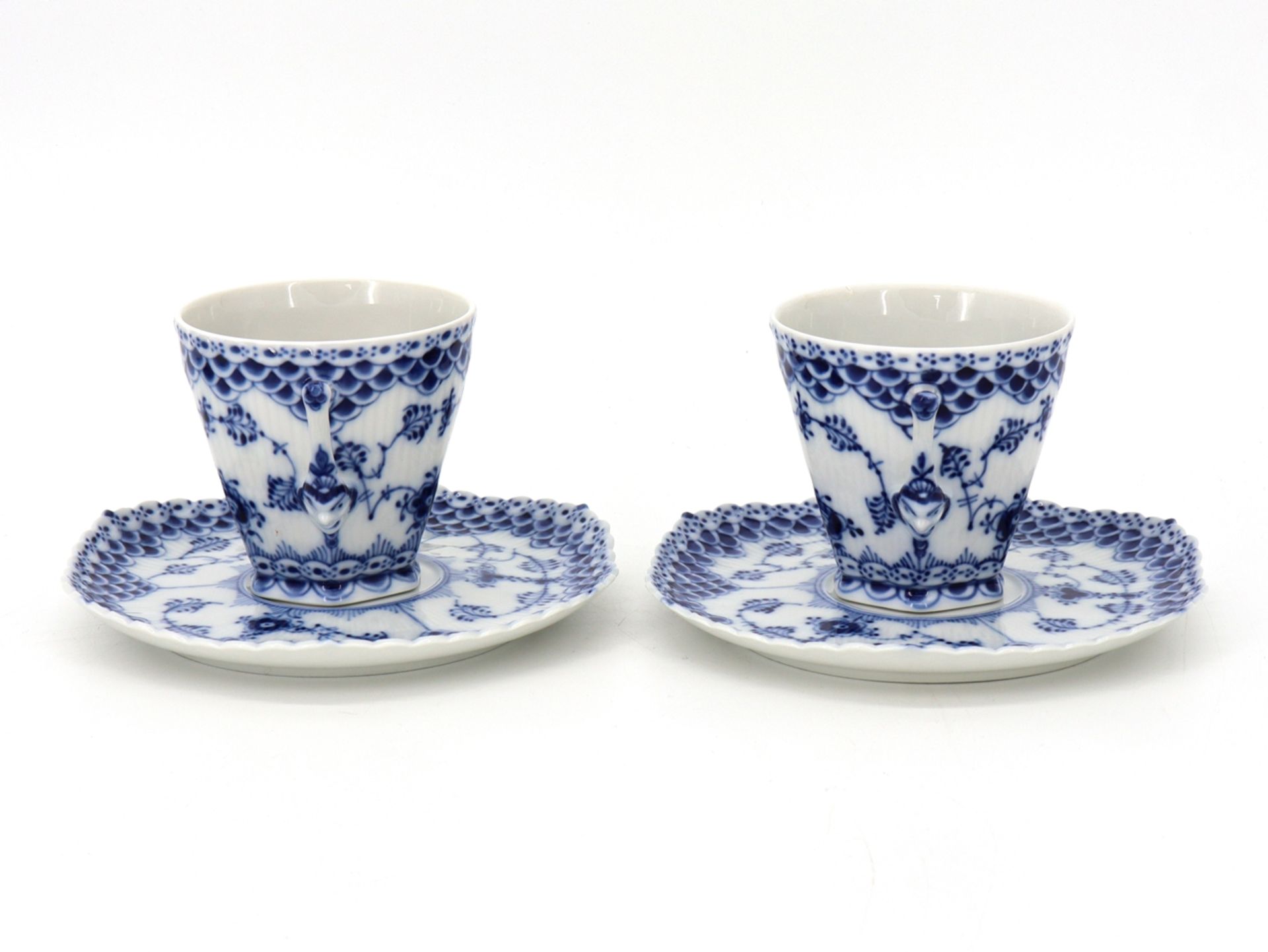 2 Royal Copenhagen Musselmalet Full Point Coffee Cups, No.: 1036 - Image 2 of 6