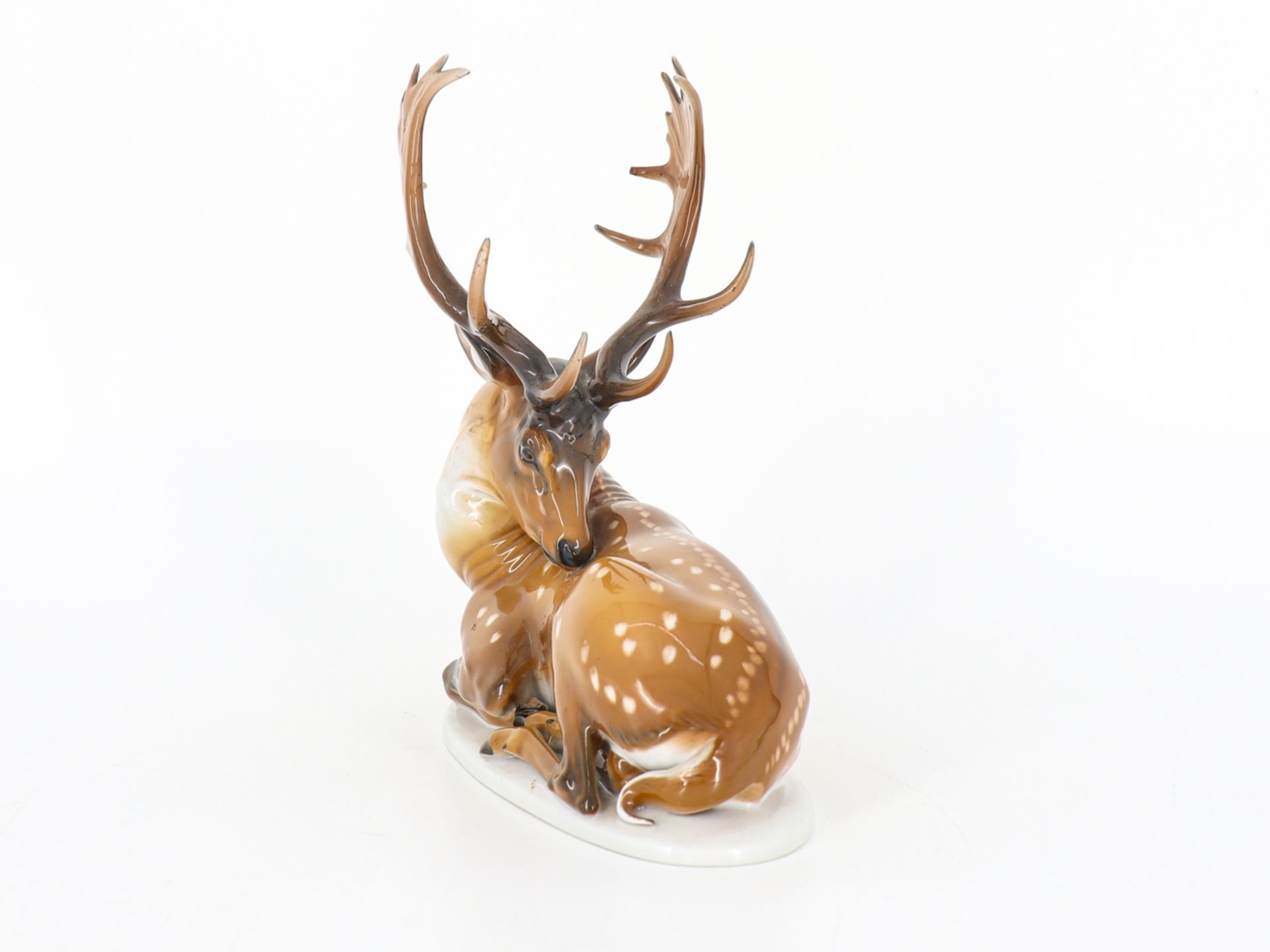 Theodor Kärner (1898-1903) for Rosenthal, reclining stag. - Image 2 of 7