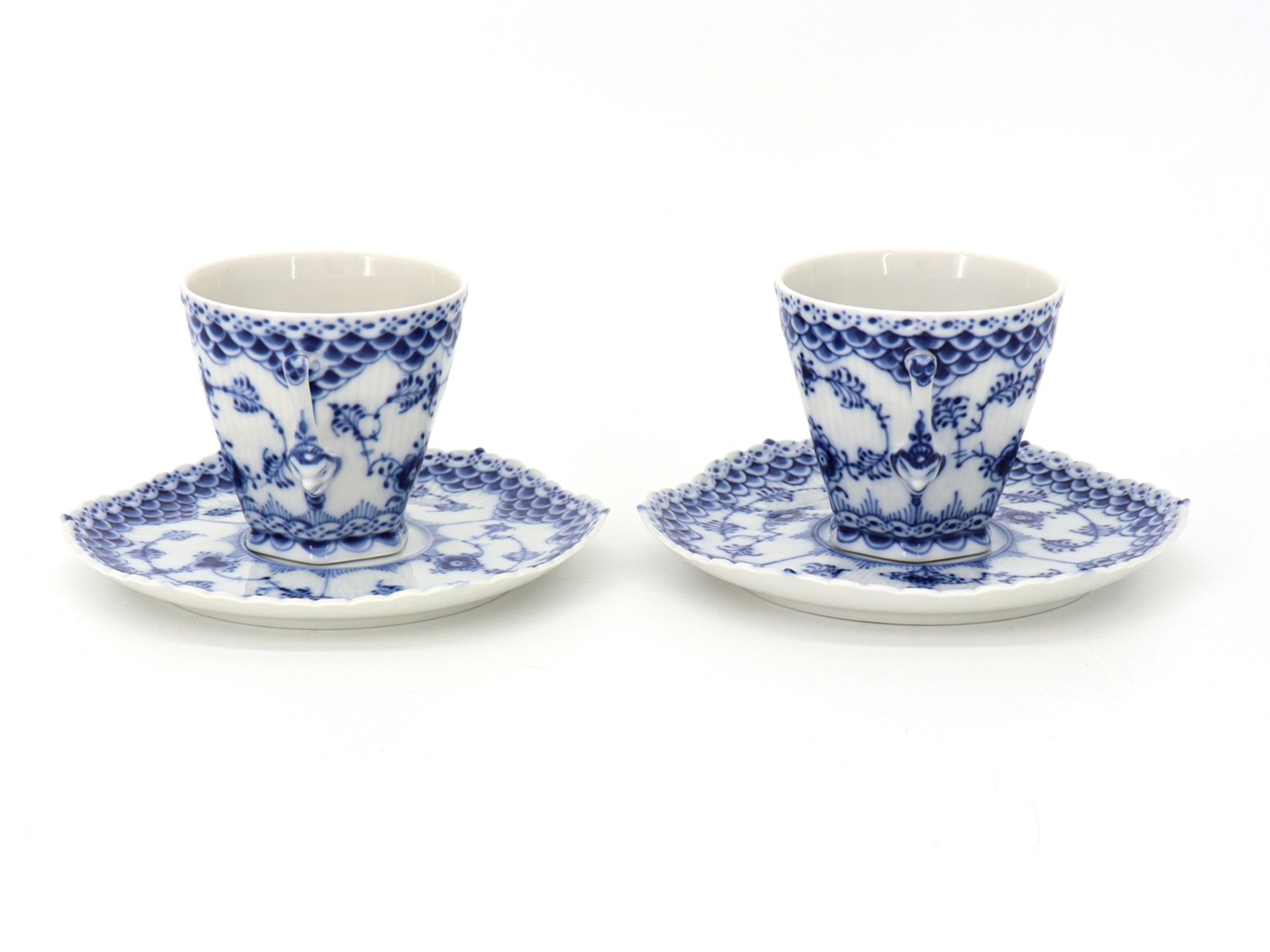 2 Royal Copenhagen Musselmalet Full Point Coffee Cups, No.: 1036 - Image 2 of 6