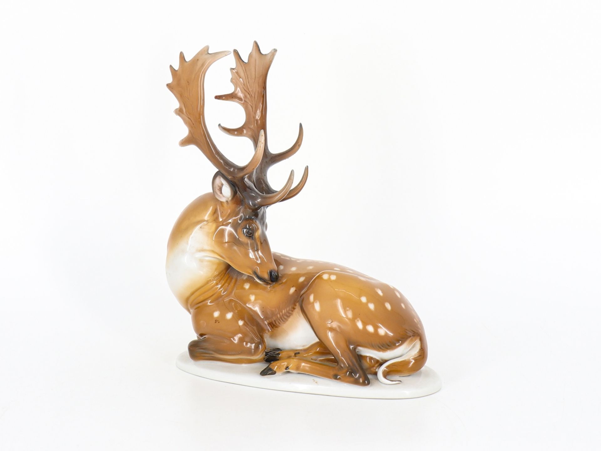 Theodor Kärner (1898-1903) for Rosenthal, reclining stag.