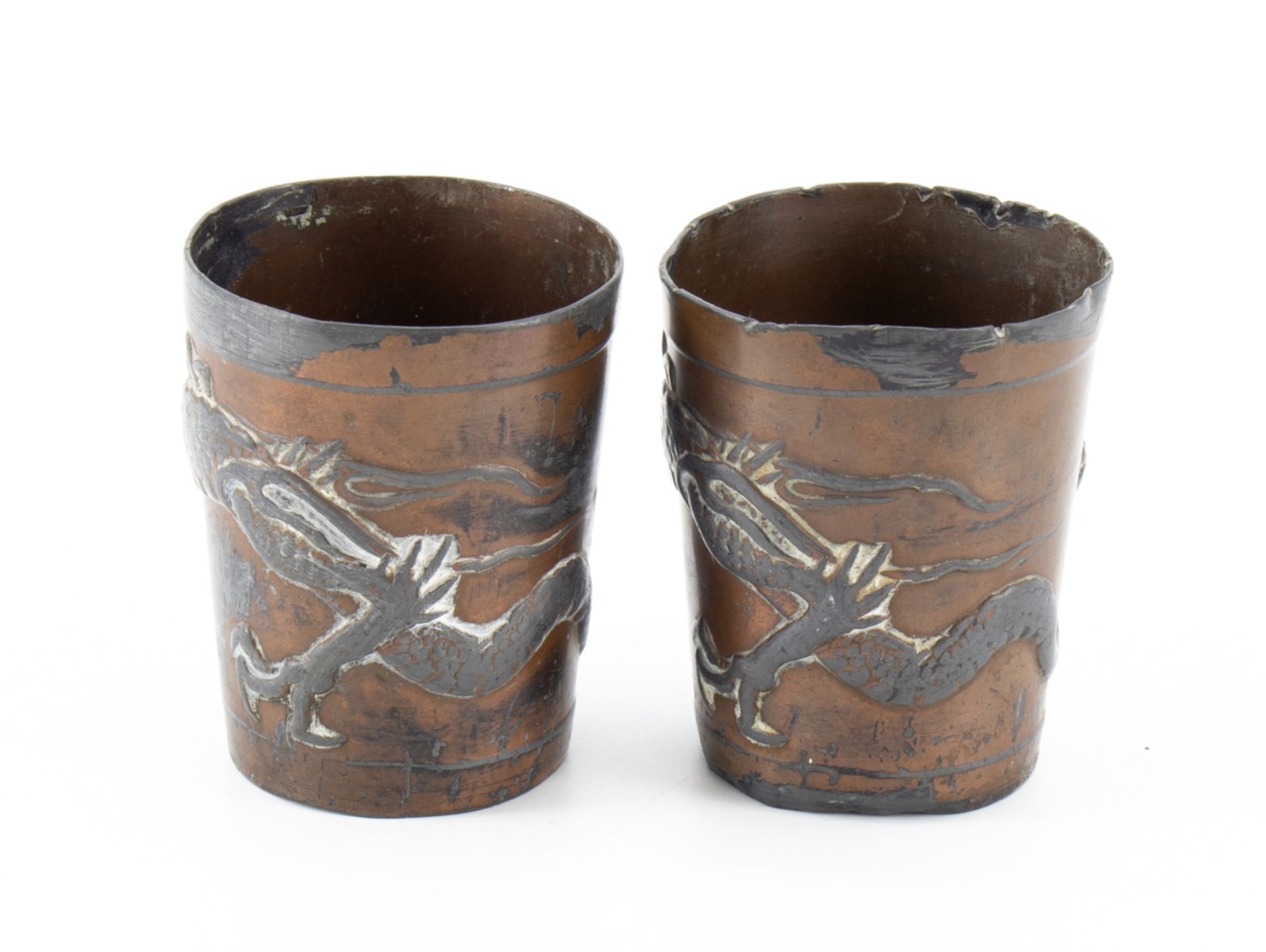 4 cups with dragon motif, China, around 1900 - Image 4 of 12