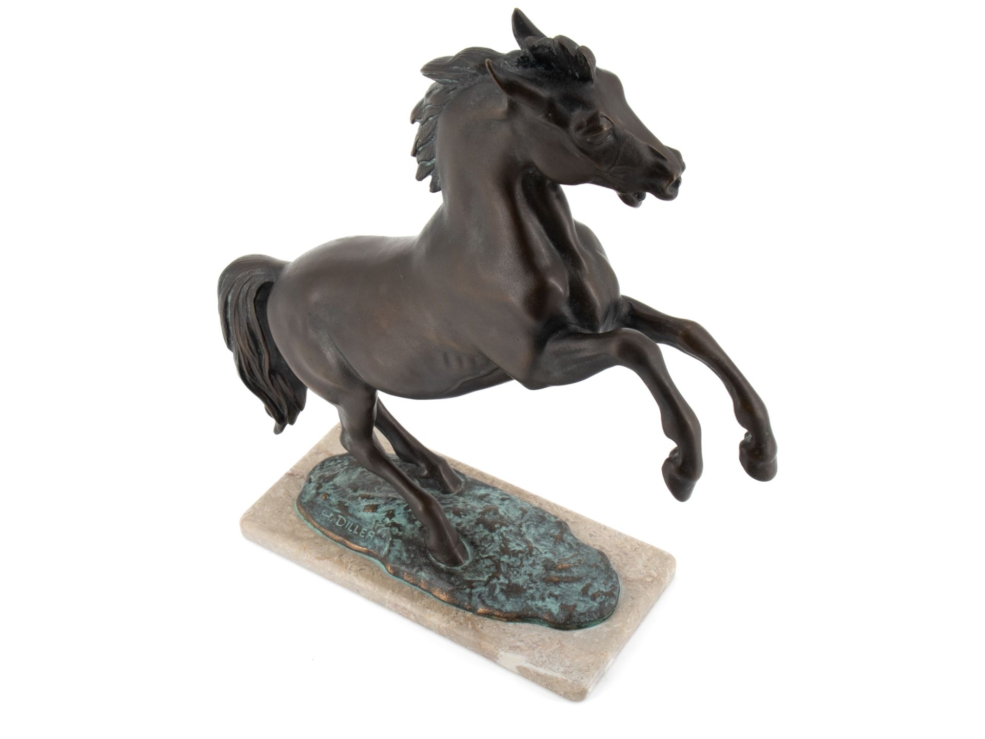 Diller Helmut (1911 - 1984), Bronze sculpture "Steigendes Pferd" (Rising Horse) - Image 7 of 9